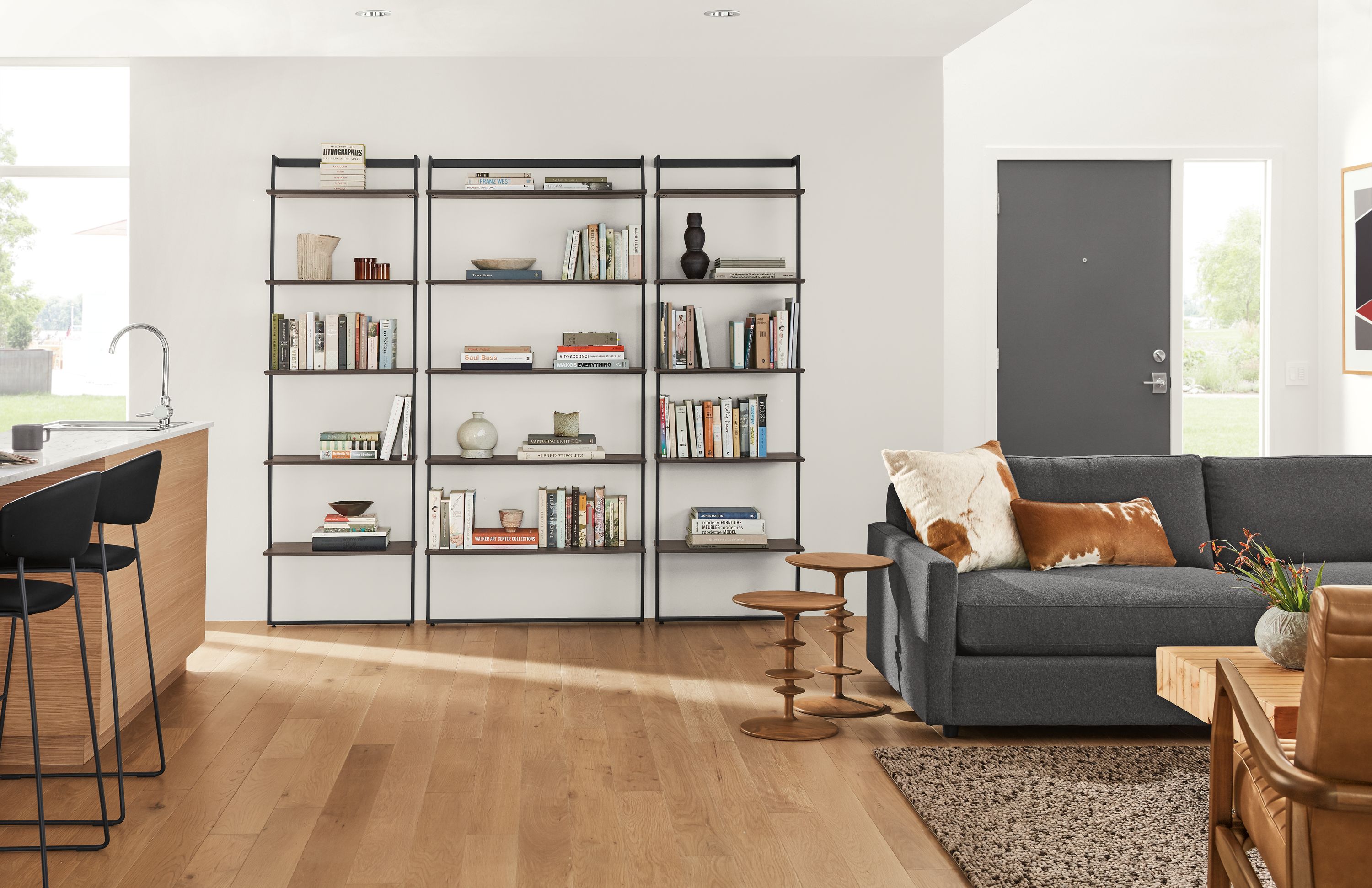 Detail of Beam leaning bookcase.