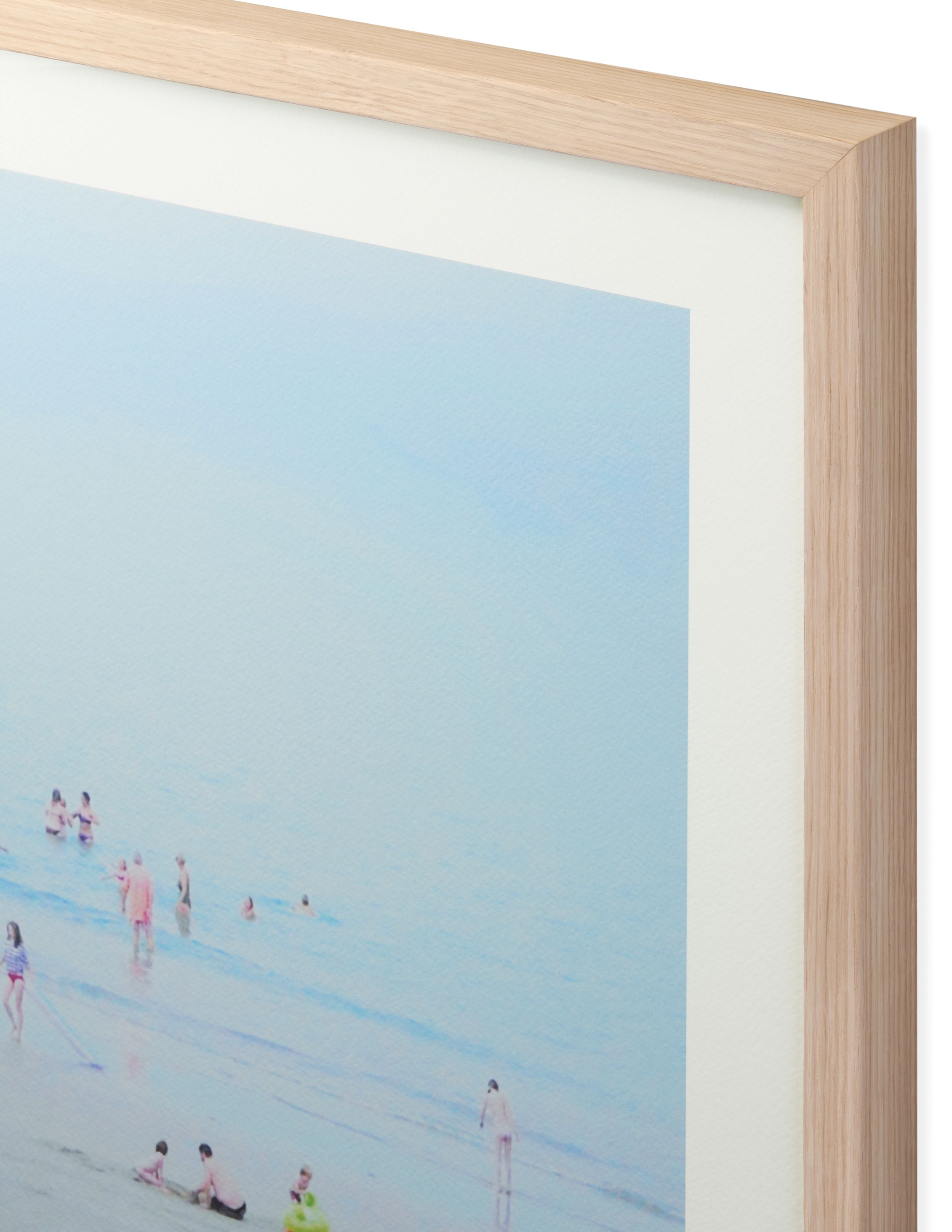 Detail of frame in white oak on Nicolas Benic wall art.