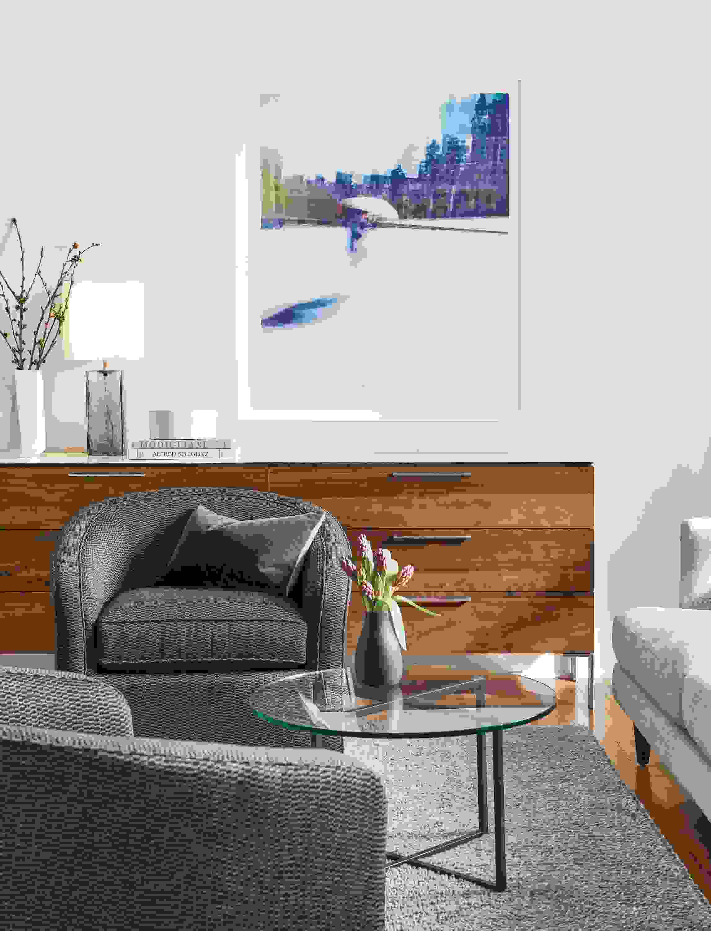 Detail of Benic print over Kenwood cabinet.