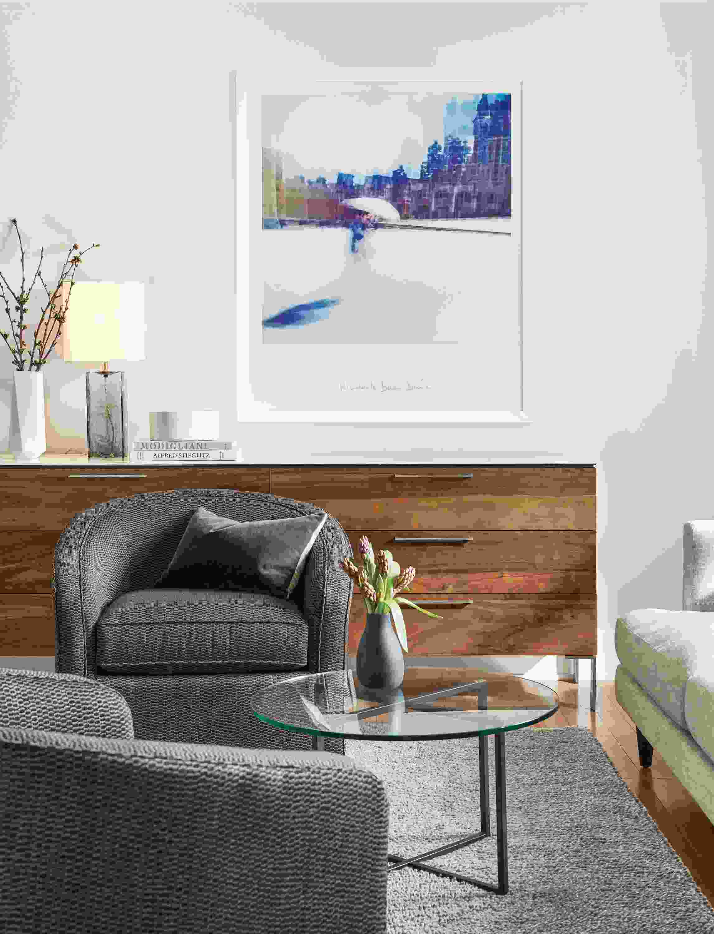 Detail of Benic print over Kenwood cabinet.
