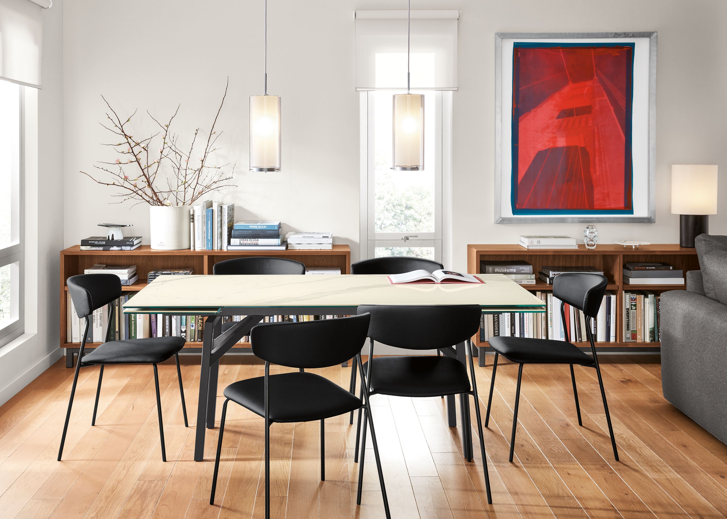 Detail of Benning extension table in dining room.