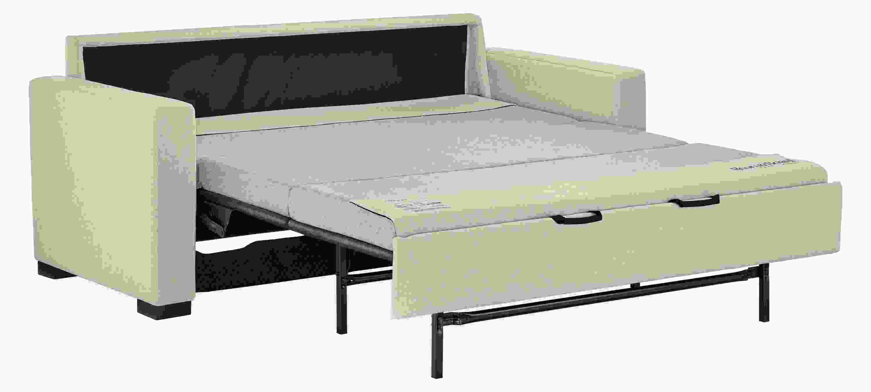 Berin wide-arm 82-inch queen plus sleeper sofa shown with sleeper bed extended.