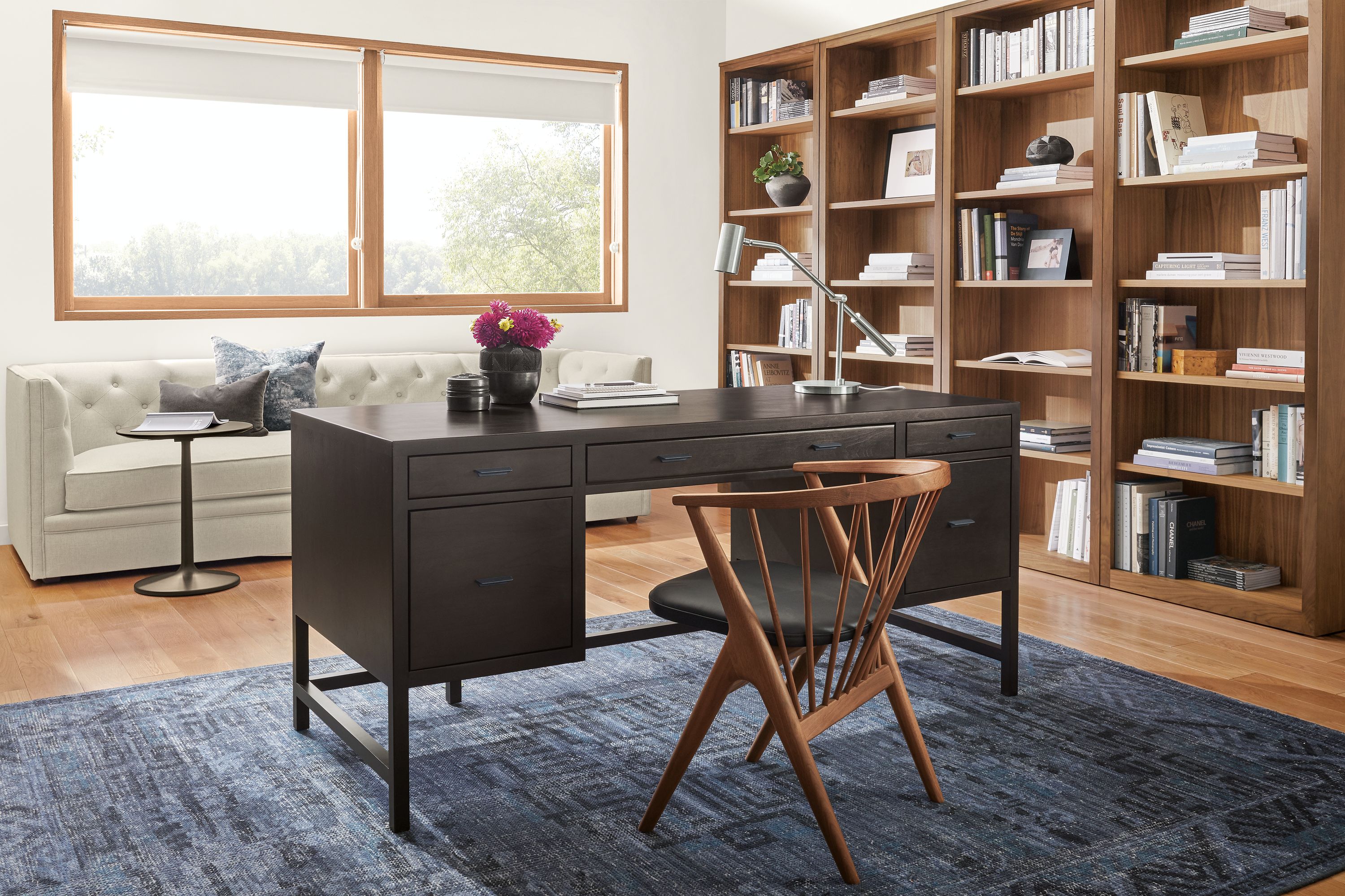 Detail of Berkeley executive wood desk.