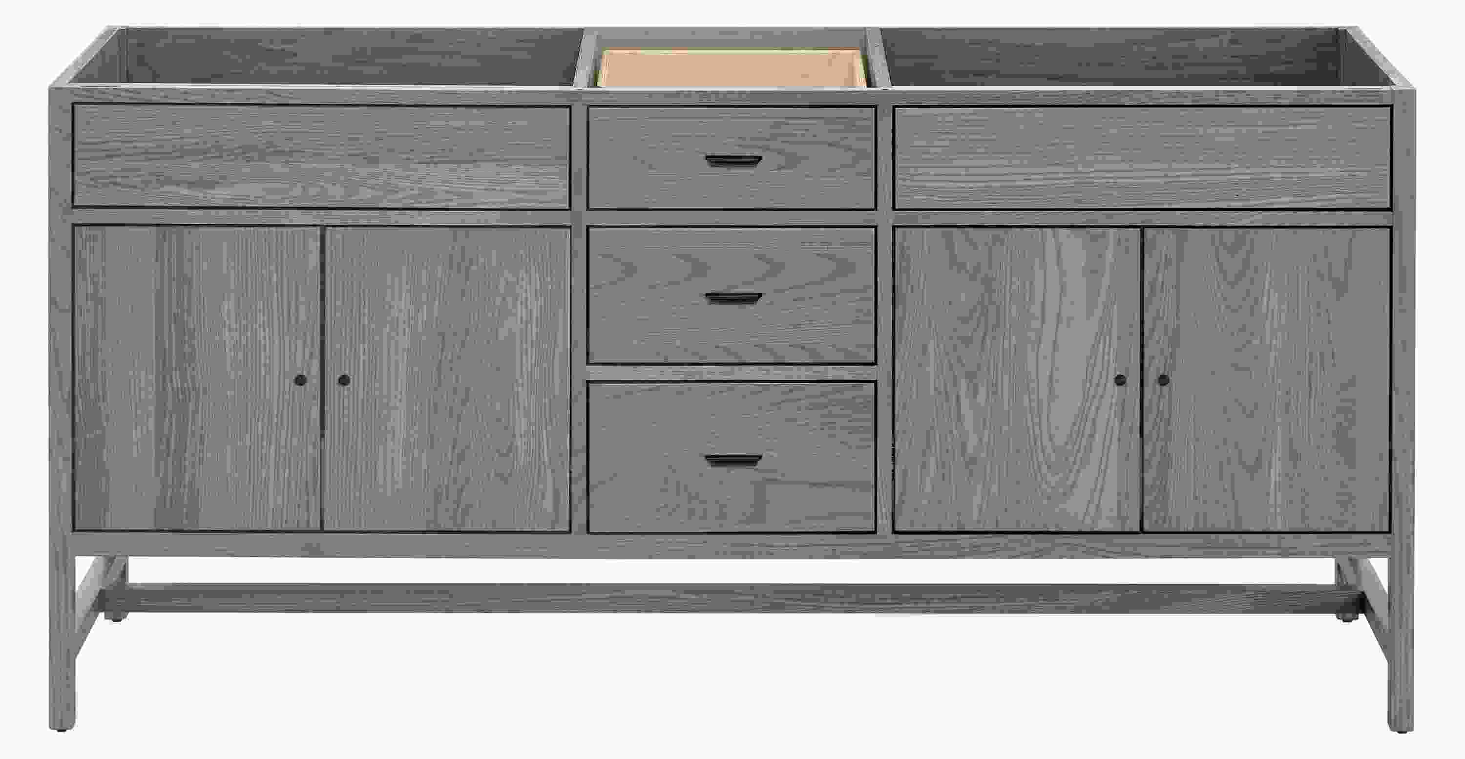 Front view of Berkeley 70.5w 21d 33.25h Bathroom Vanity Cabinet without Top.