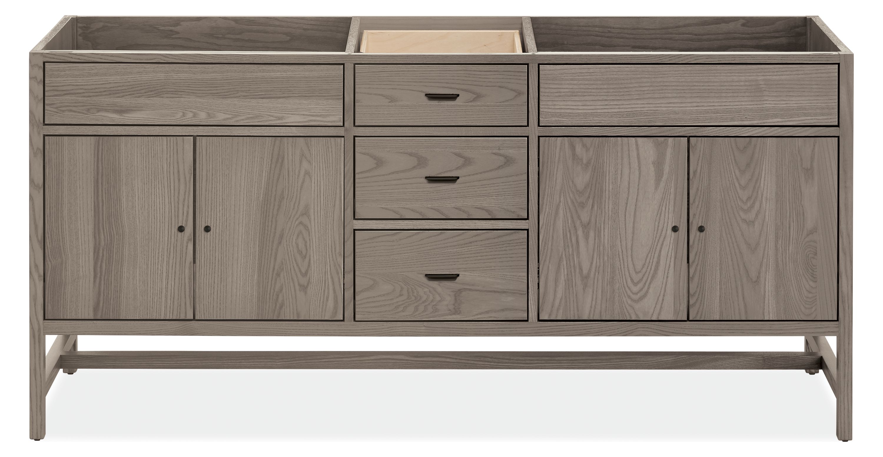 Front view of Berkeley 70.5w 21d 33.25h Bathroom Vanity Cabinet without Top.