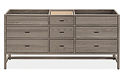 Berkeley 72-wide Double-Sink Vanity with drawers and no top in Shell and Natural Steel.