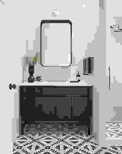 Detail of 48w Berkeley bathroom vanity.