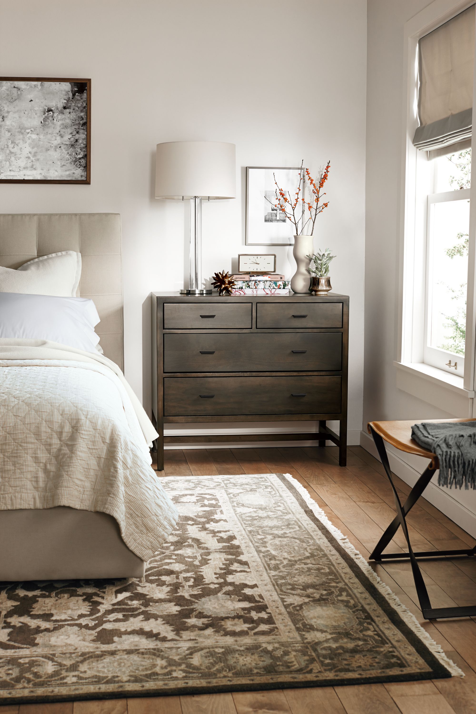 Detail of Berkeley four-drawer dresser.