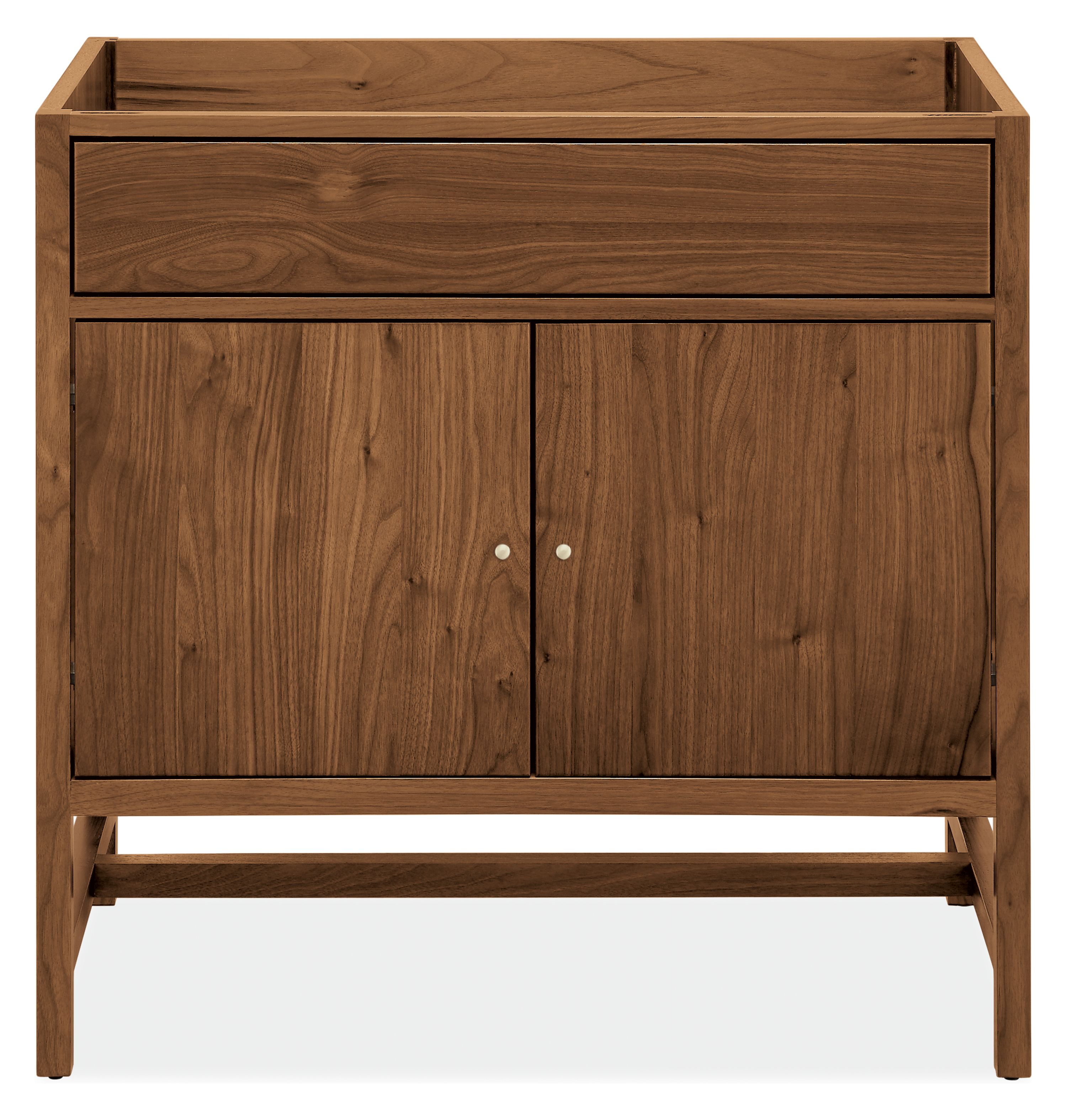 Front view of Berkeley 34.5w 21d 33.25h Bathroom Vanity Cabinet without Top.