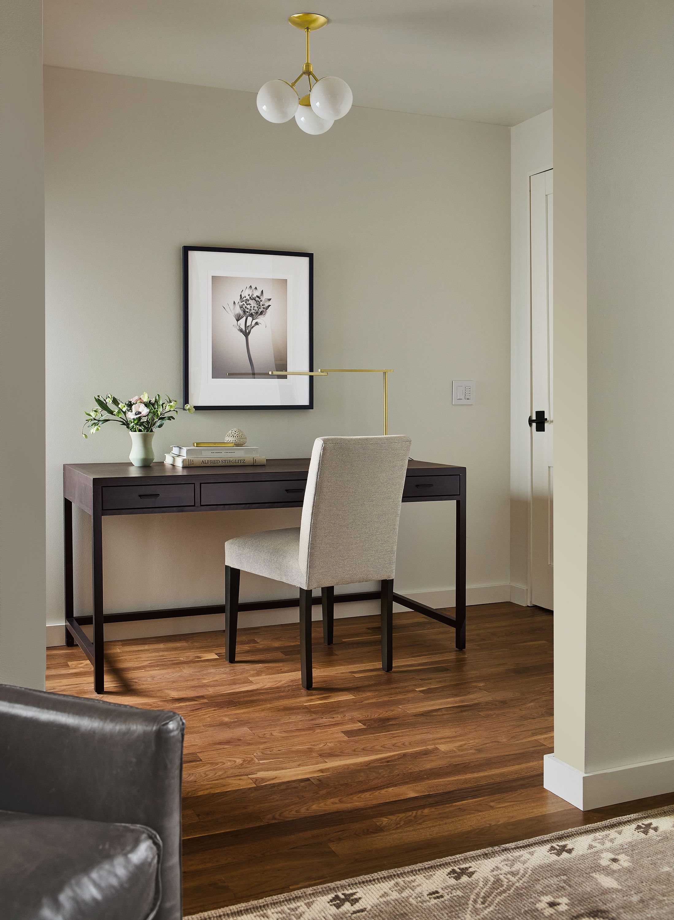 60w desk in cherry with charcoal stain