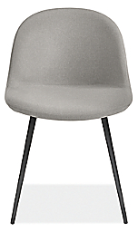 Front view of Bernard Dining Chair in Fabric with Metal Legs.
