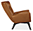 Side view of Boden Chair in Portofino Cognac.