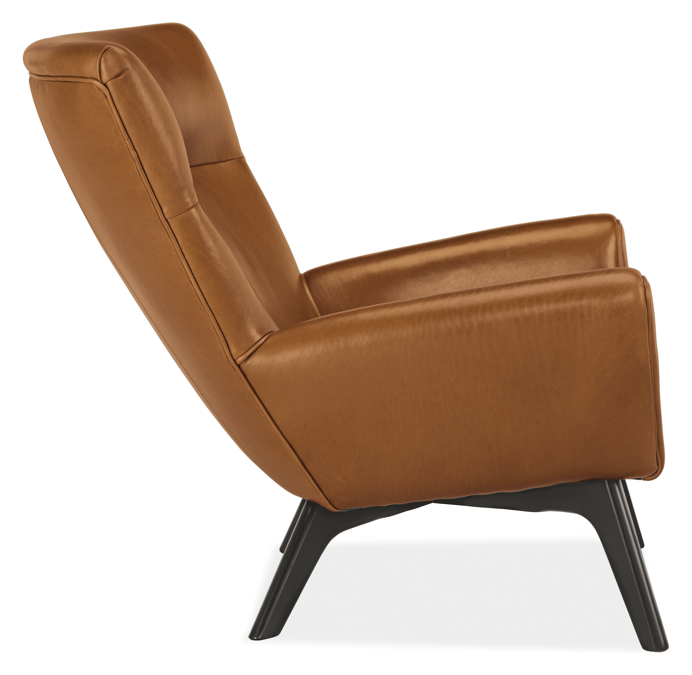 Side view of Boden Chair in Portofino Cognac.