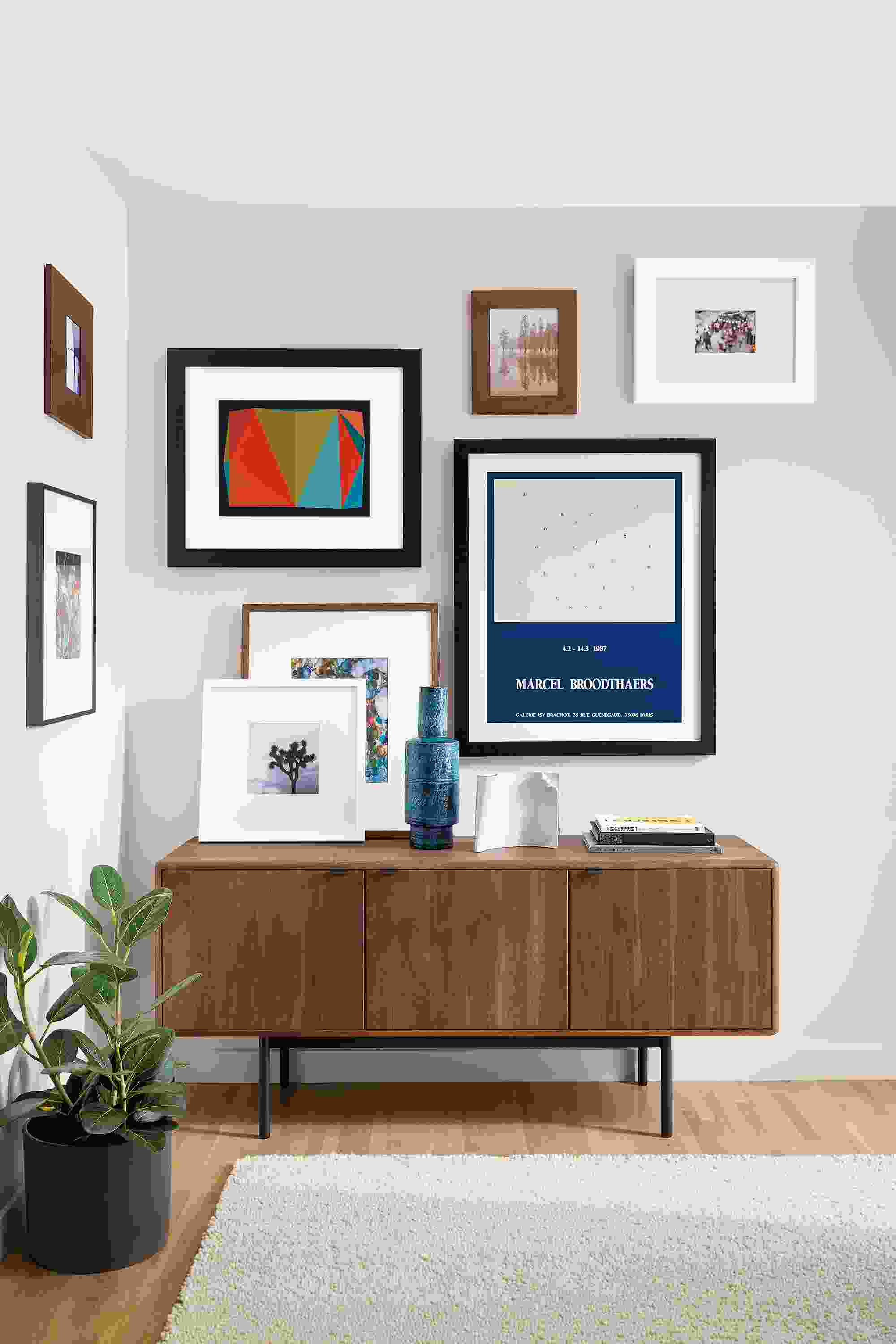 Detail of Henri Boissiere frame wall in entryway.
