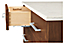 Detail of Booker 48-wide Four-Drawer Kitchen Island with Full Shelf.