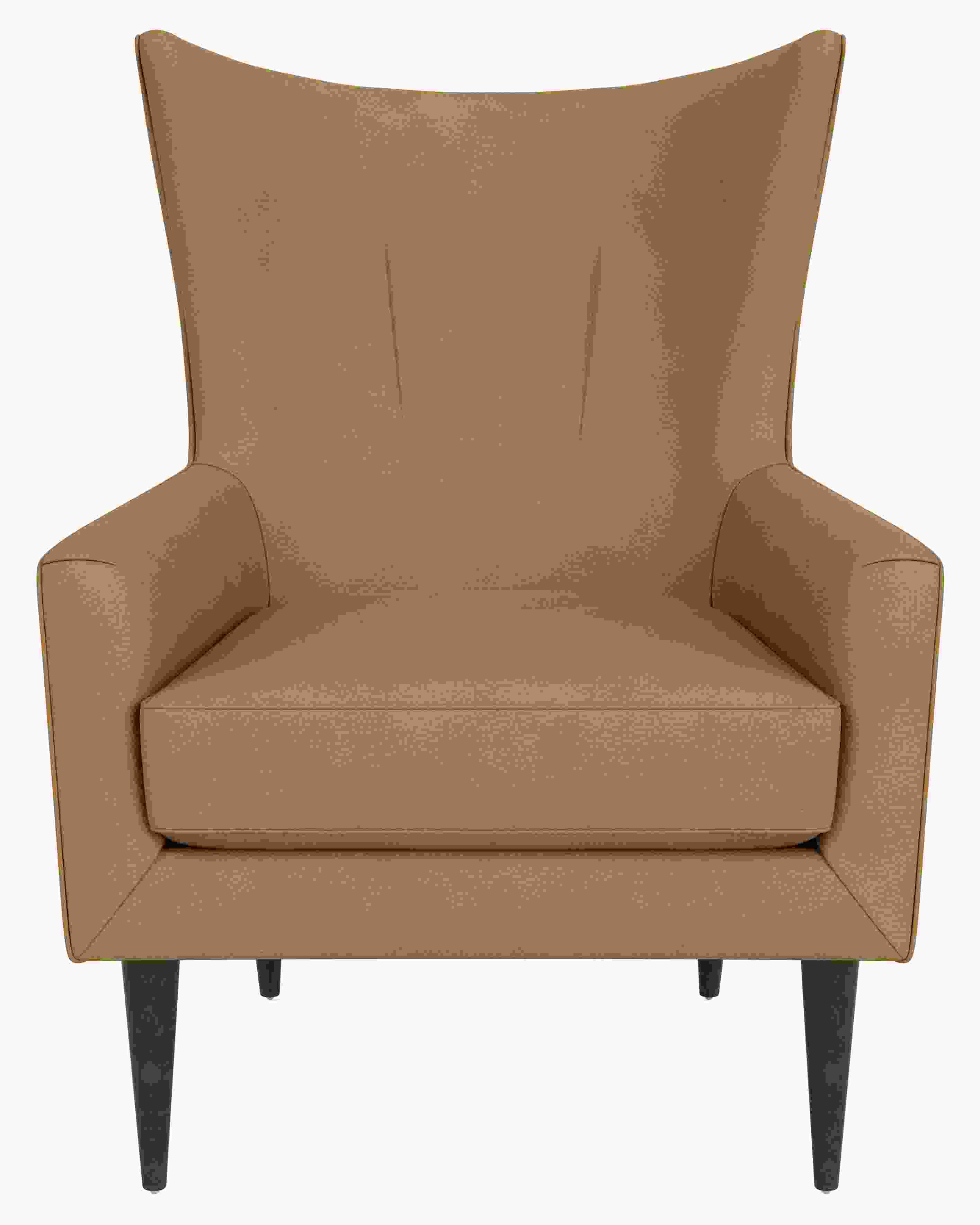 Side view of Bradford Chair in Laino camel leather.