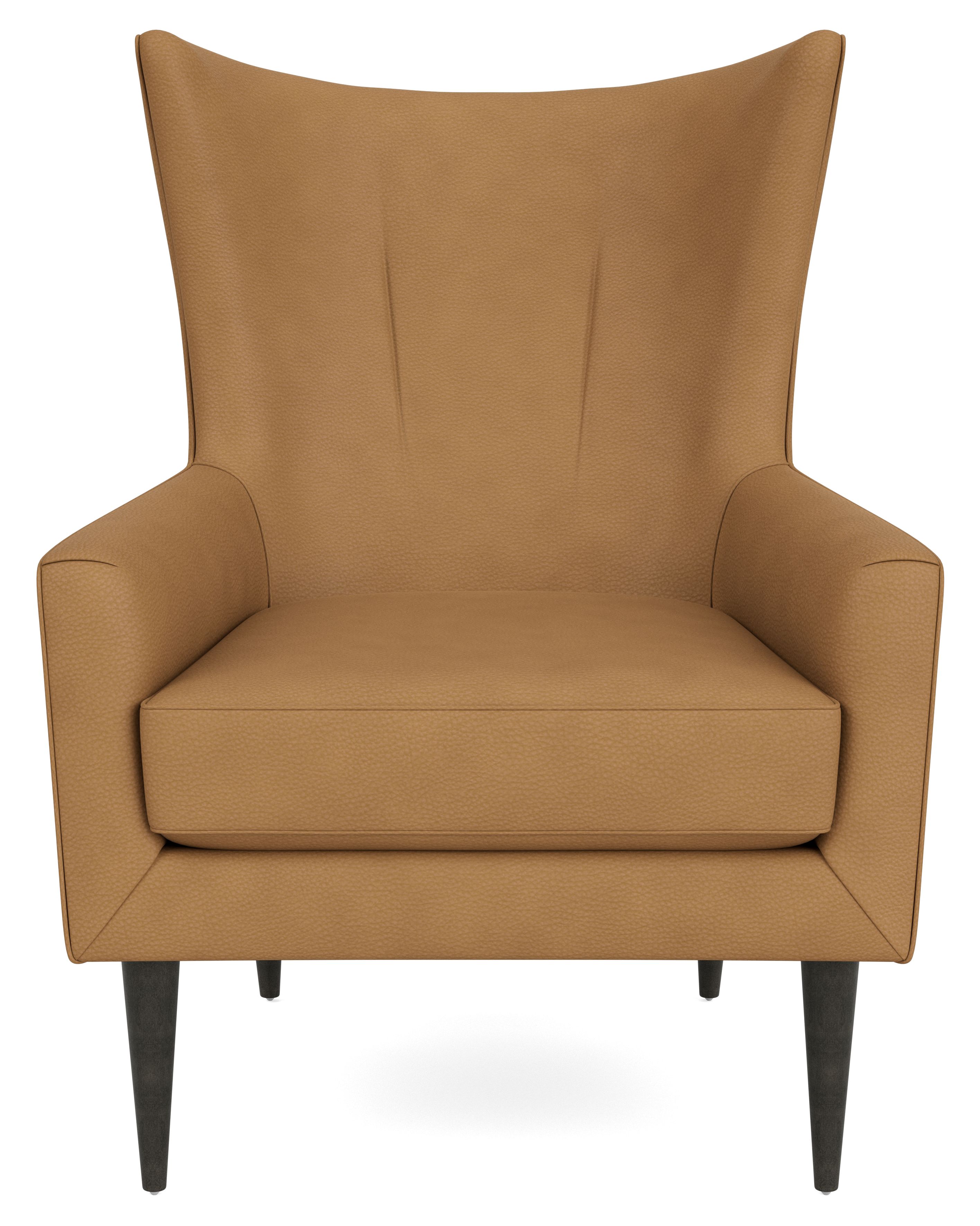 Side view of Bradford Chair in Laino camel leather.