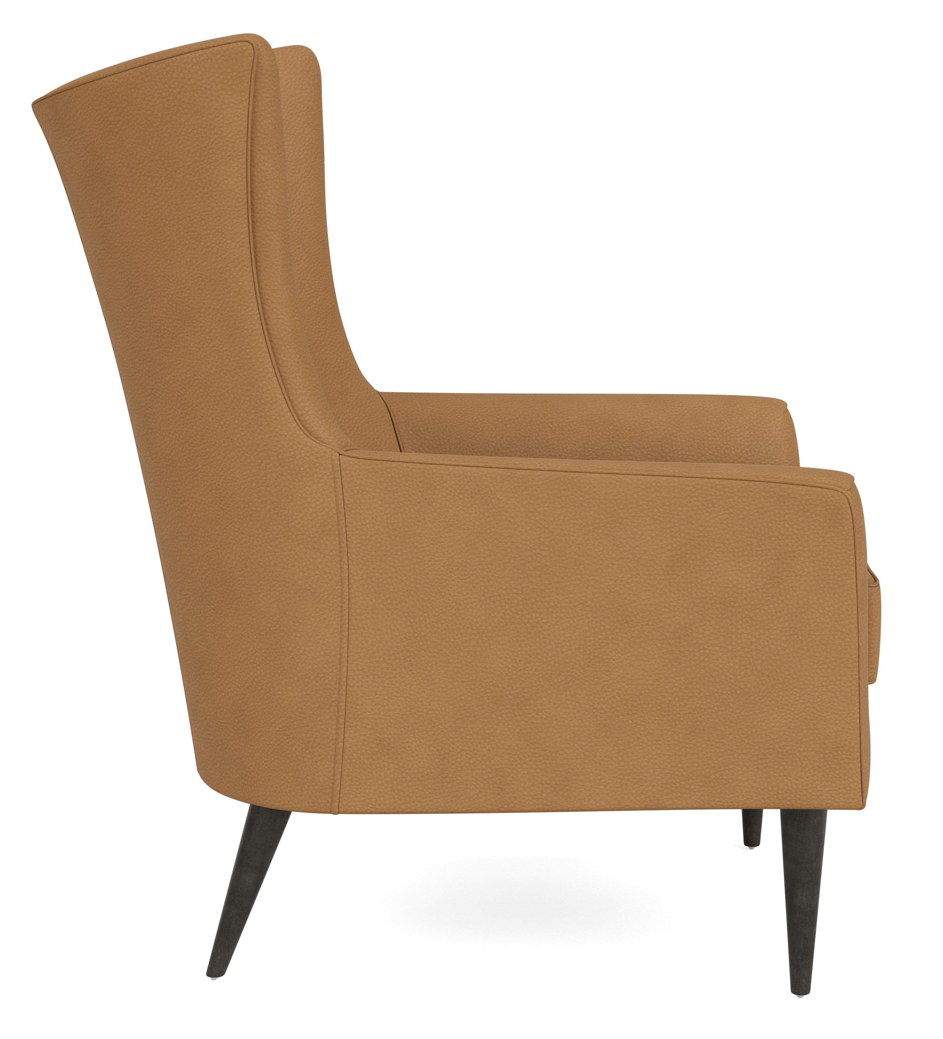 Front view of Bradford Chair in Laino camel leather.