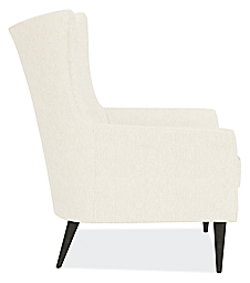 Side view of Bradford Chair in Tepic White.