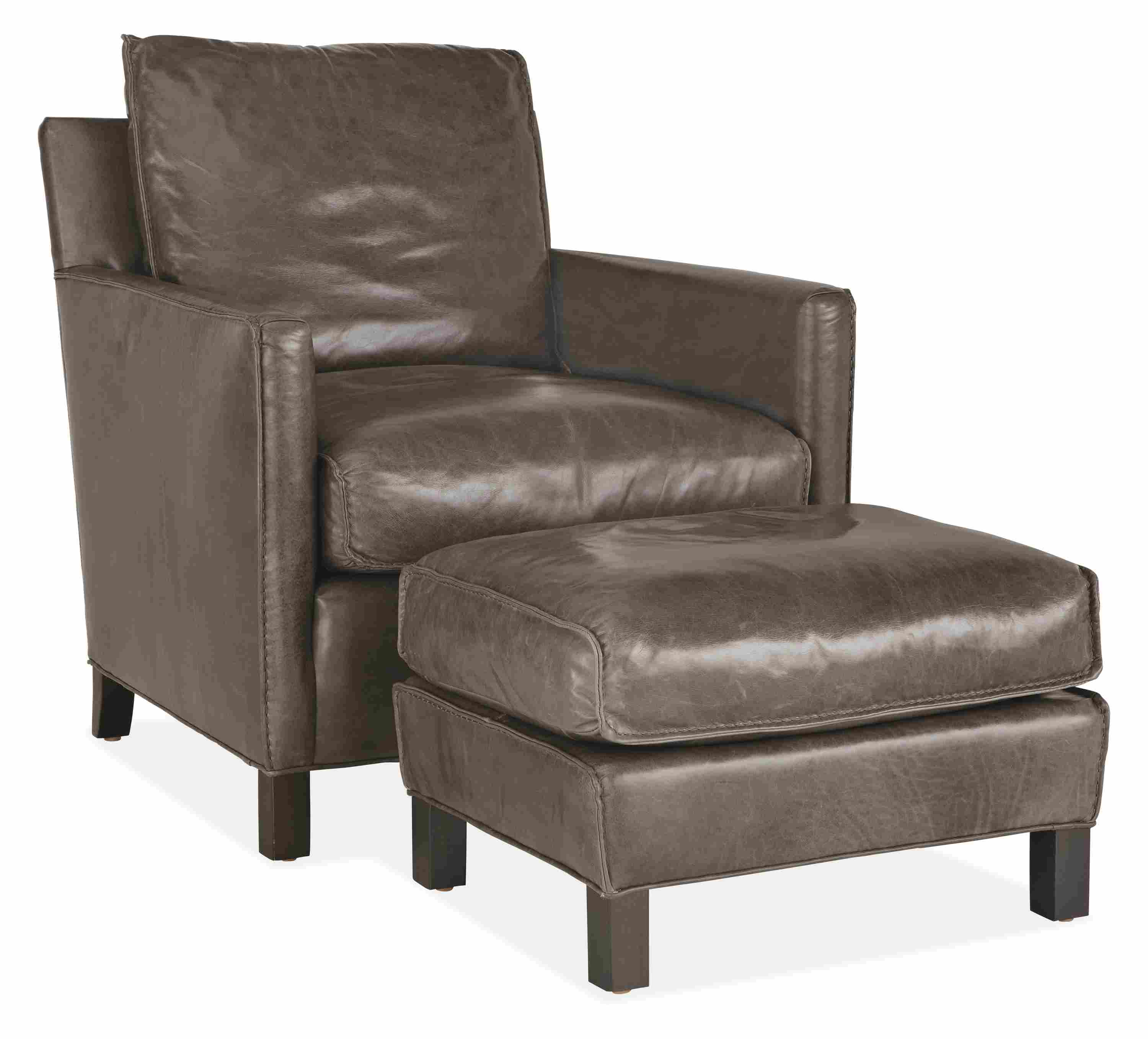 Bram Chair and Ottoman in Vento Smoke.