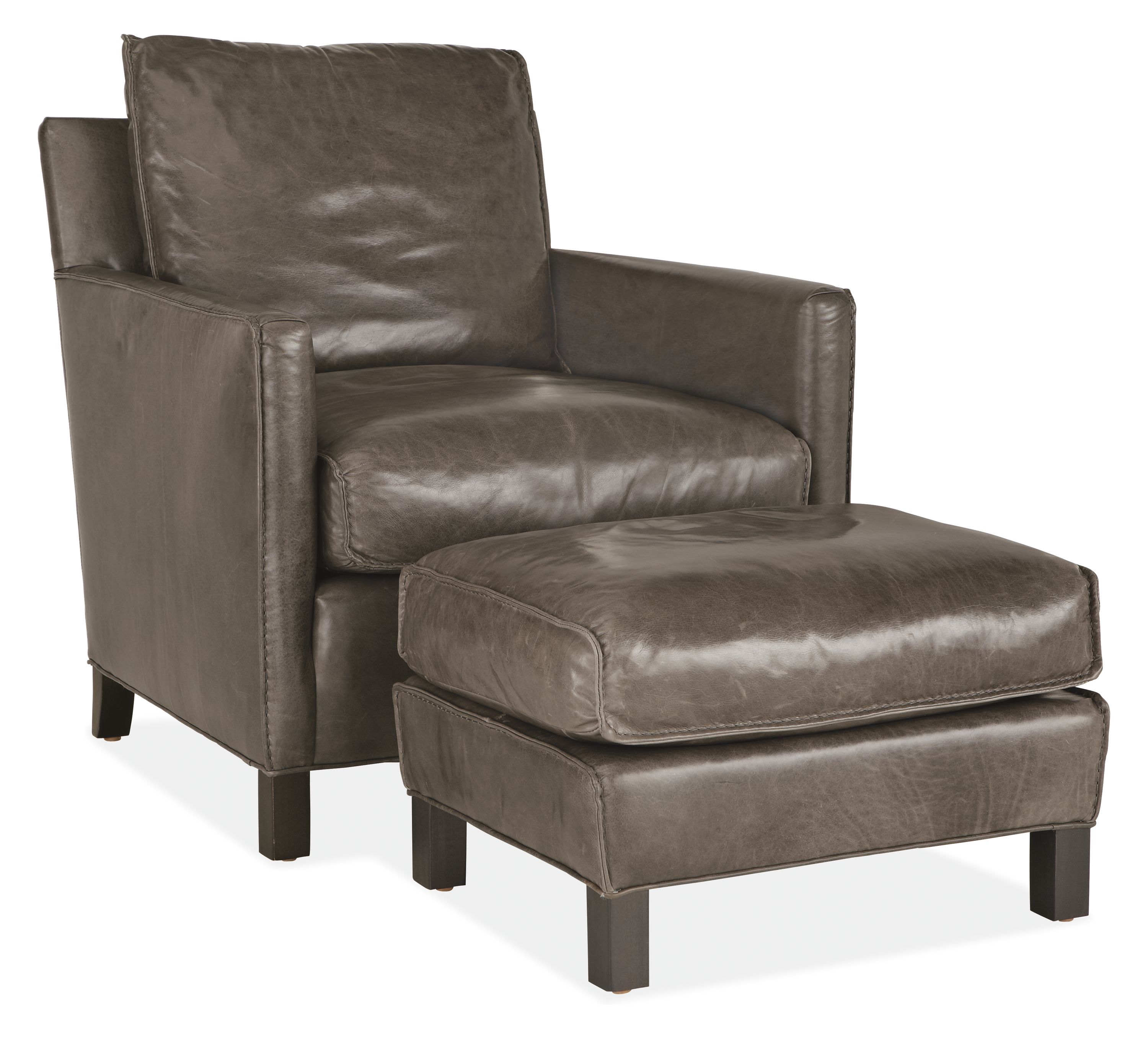 Bram Chair and Ottoman in Vento Smoke.