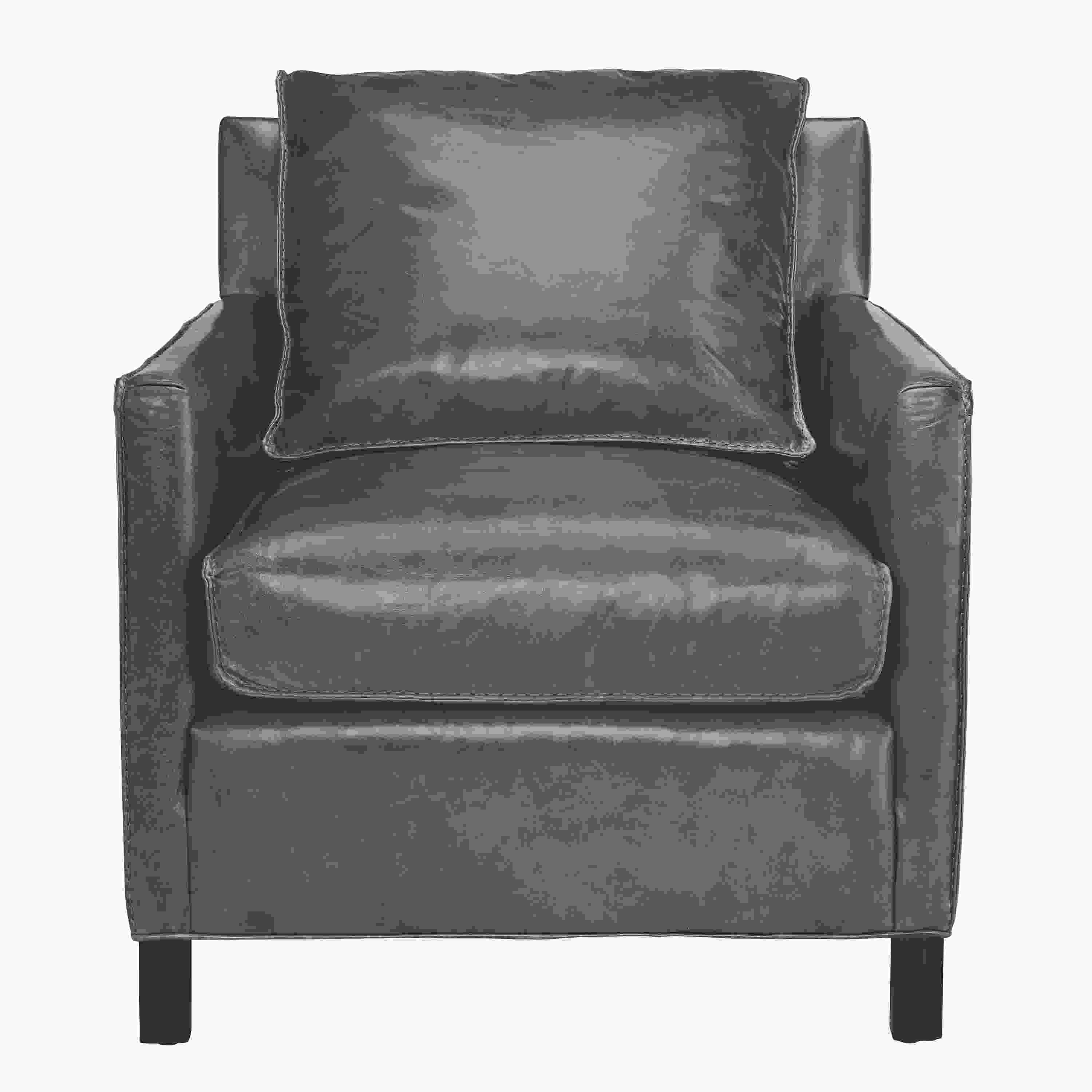 Front view of Bram Chair in Vento Smoke.