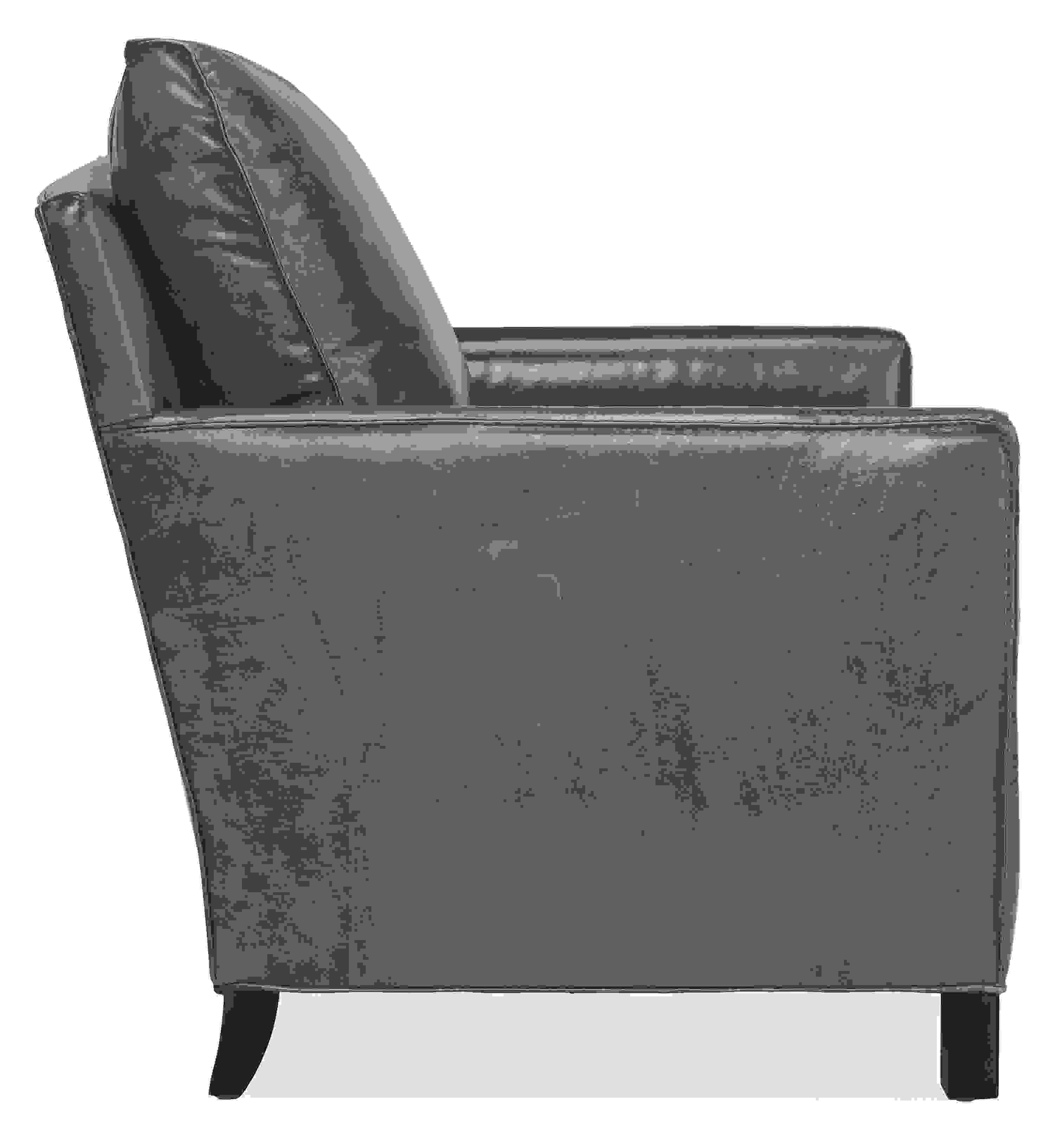 Side view of Bram Chair in Vento Smoke.
