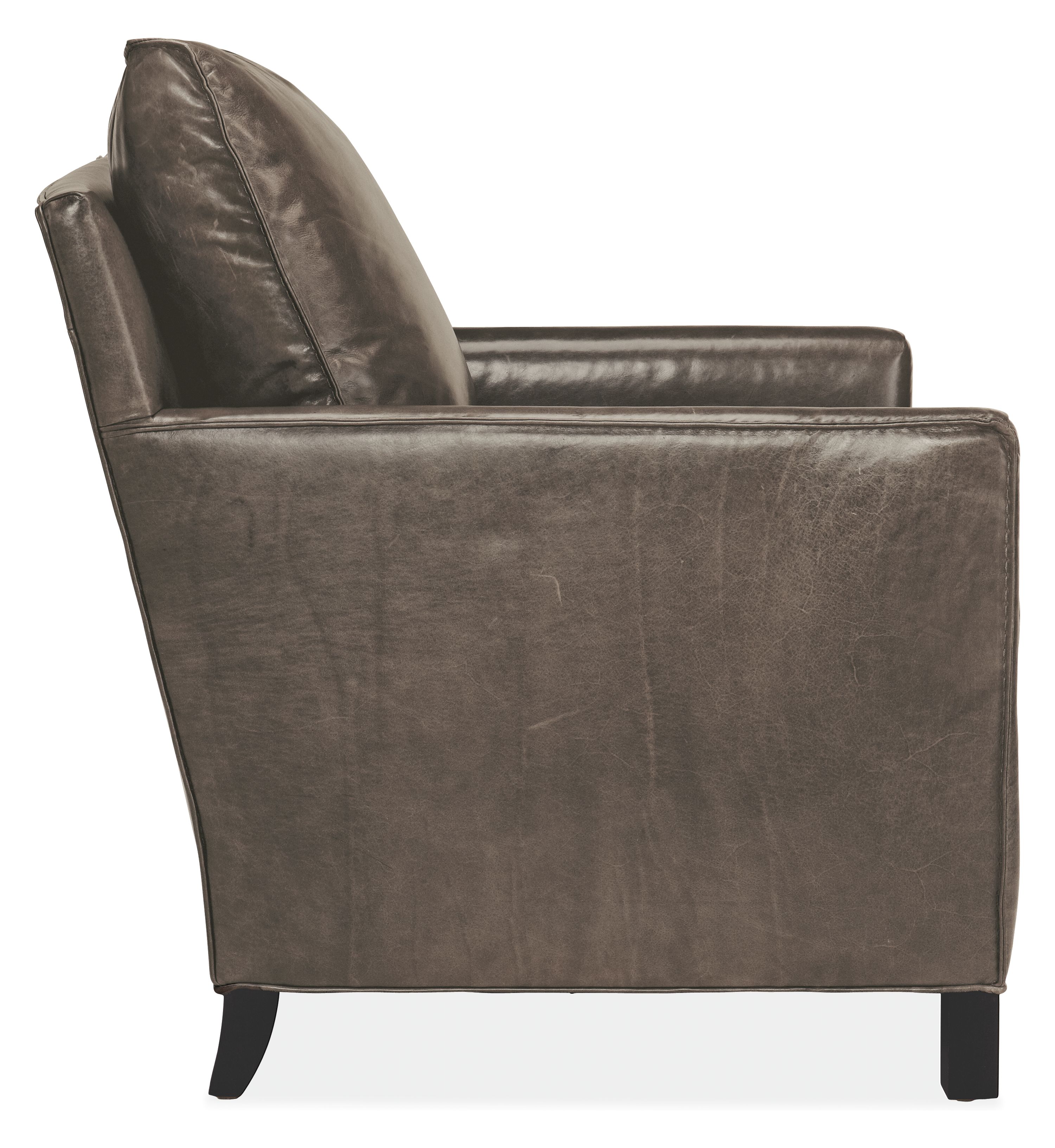Side view of Bram Chair in Vento Smoke.