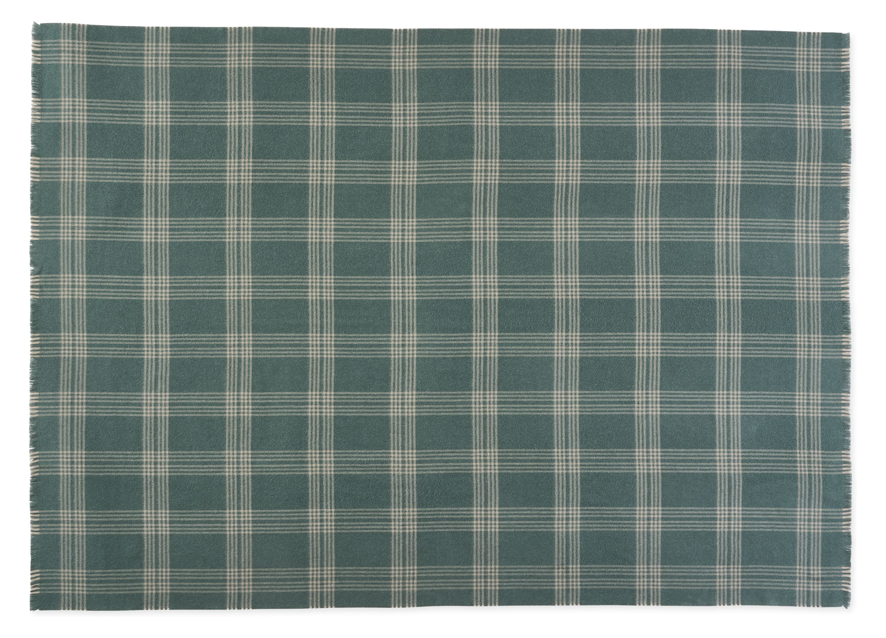 Overhead view of broxburn throw blanket in olive.