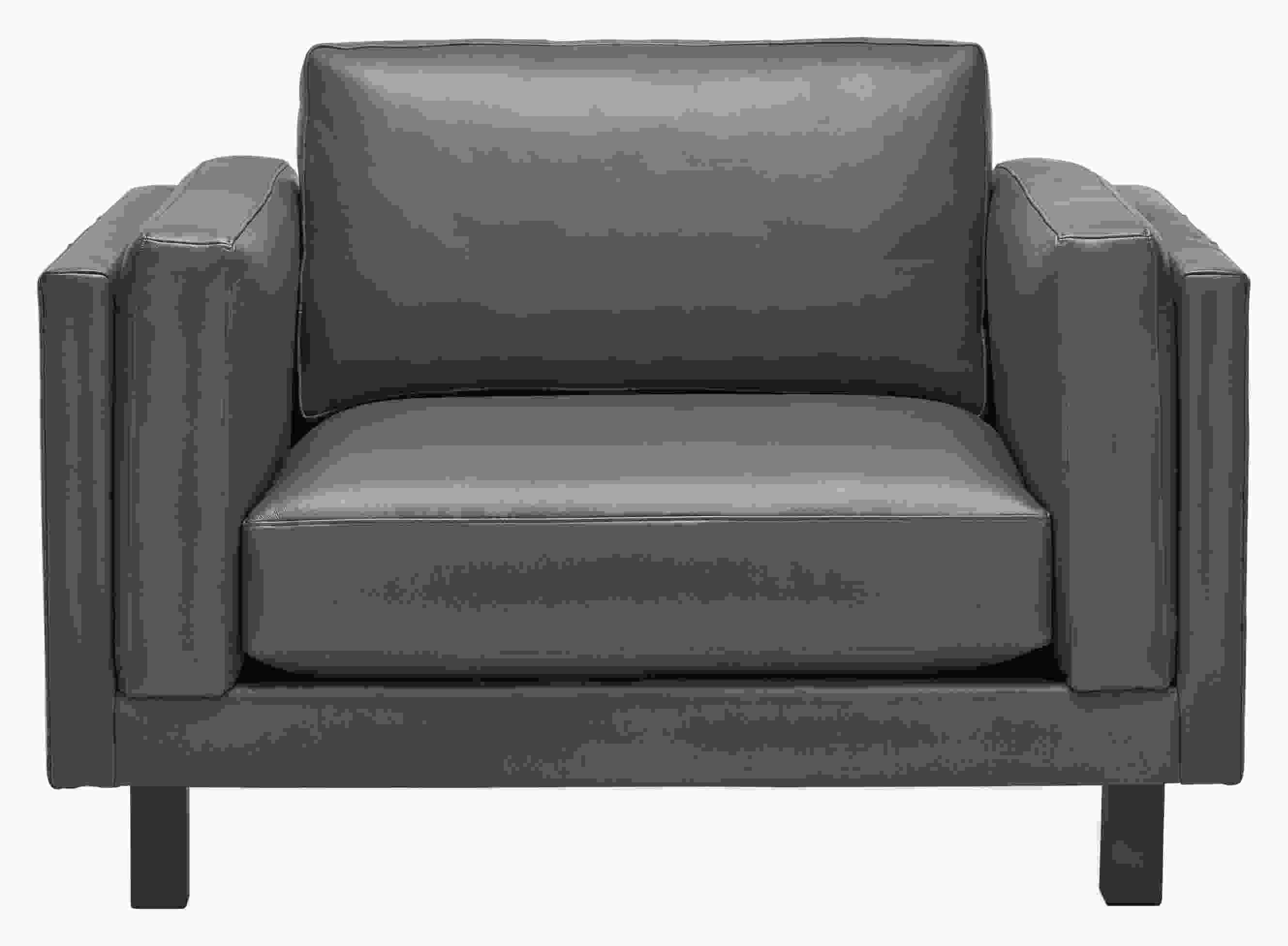Front view of Cade Chair and a Half in Urbino Leather.