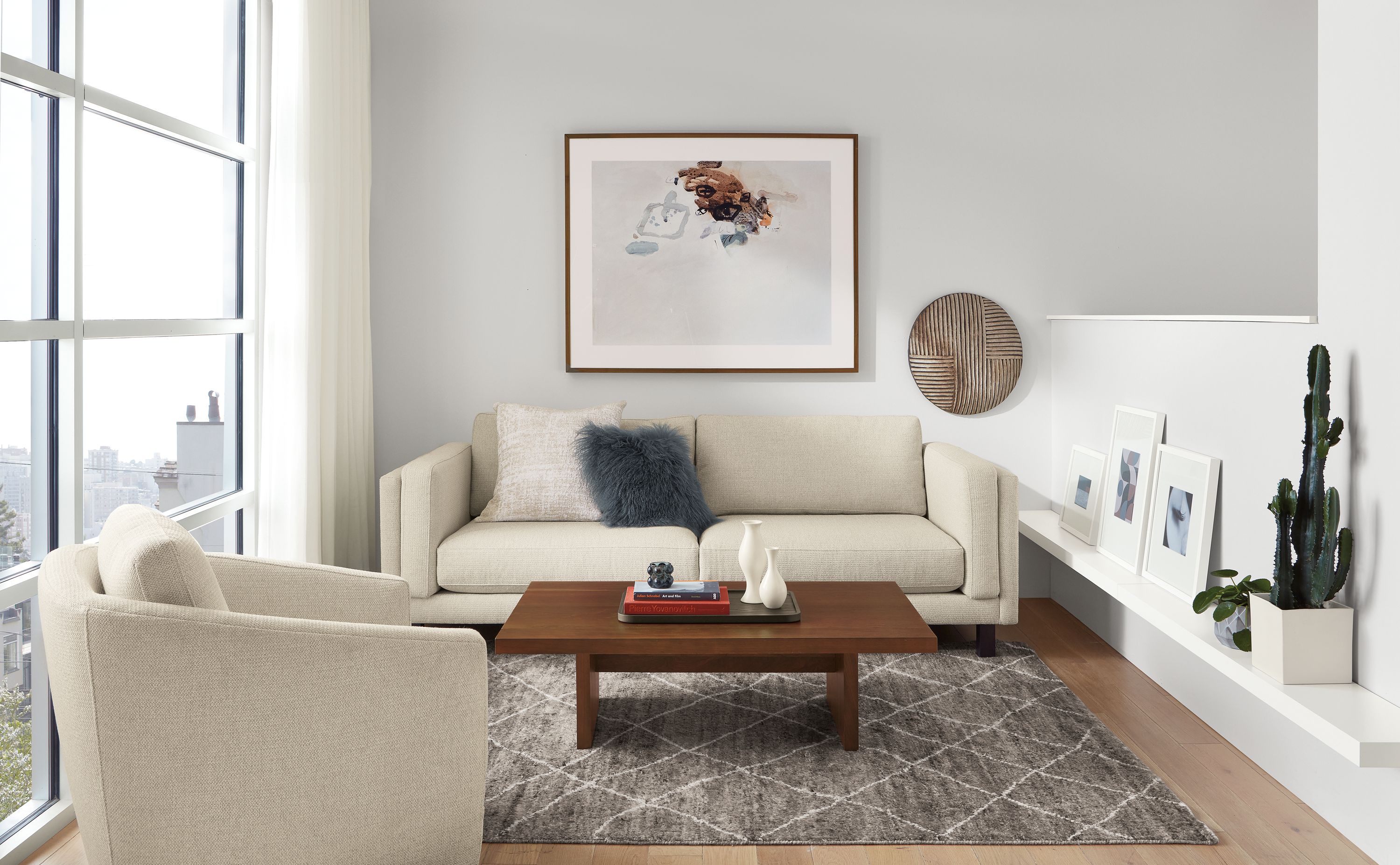 Room & Board | Modern Cade Sofa in Orla Fabric in Grey - Stain-Resistant Fabric