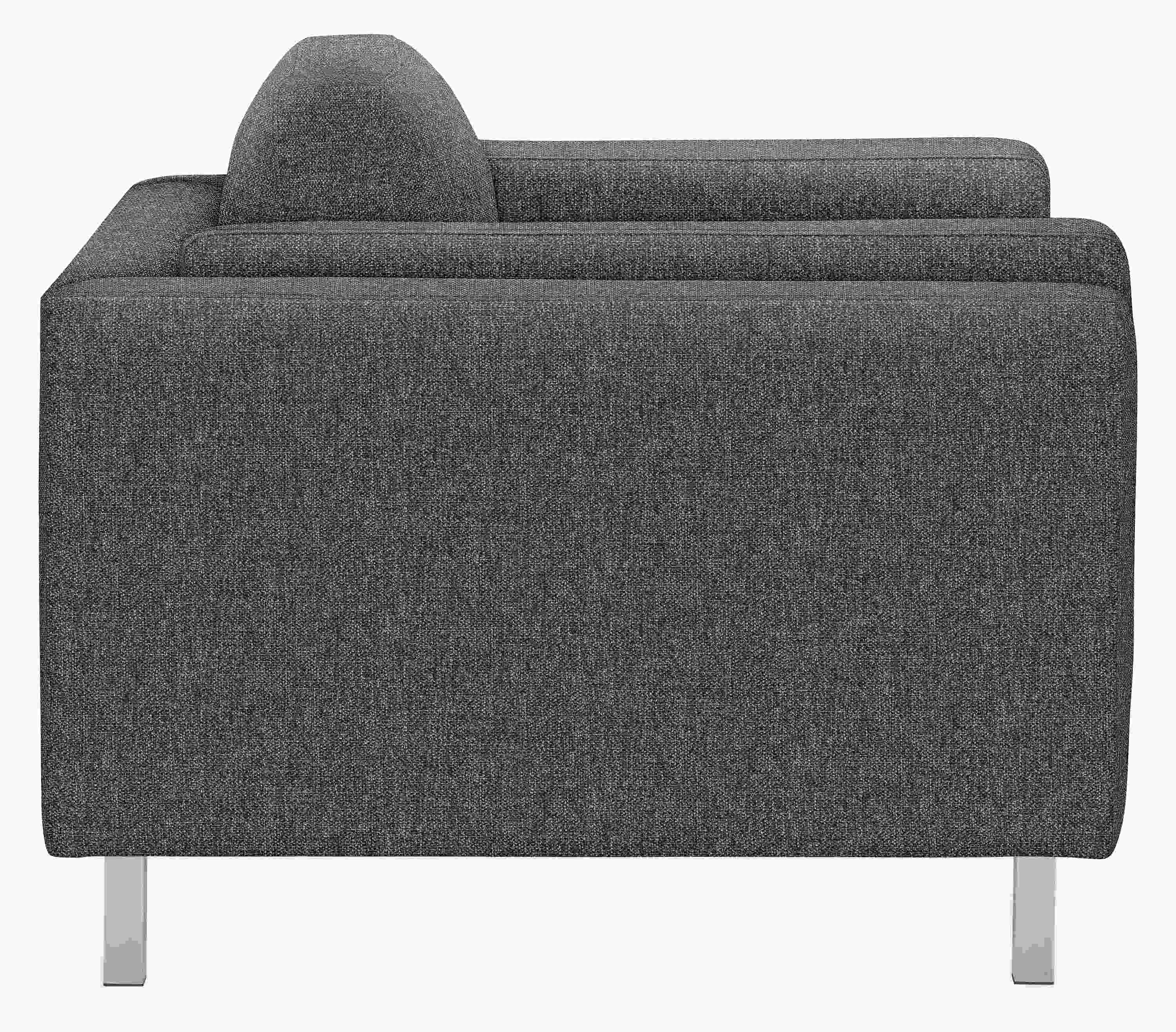 Side view of Cade Chair in Tepic Charcoal.