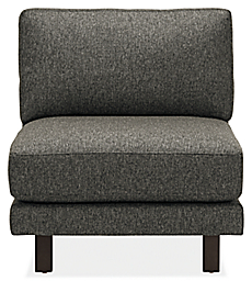 Front view of Cade Armless Chair in Tepic Fabric.
