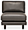 Front view of Cade Armless Chair in Urbino Leather.