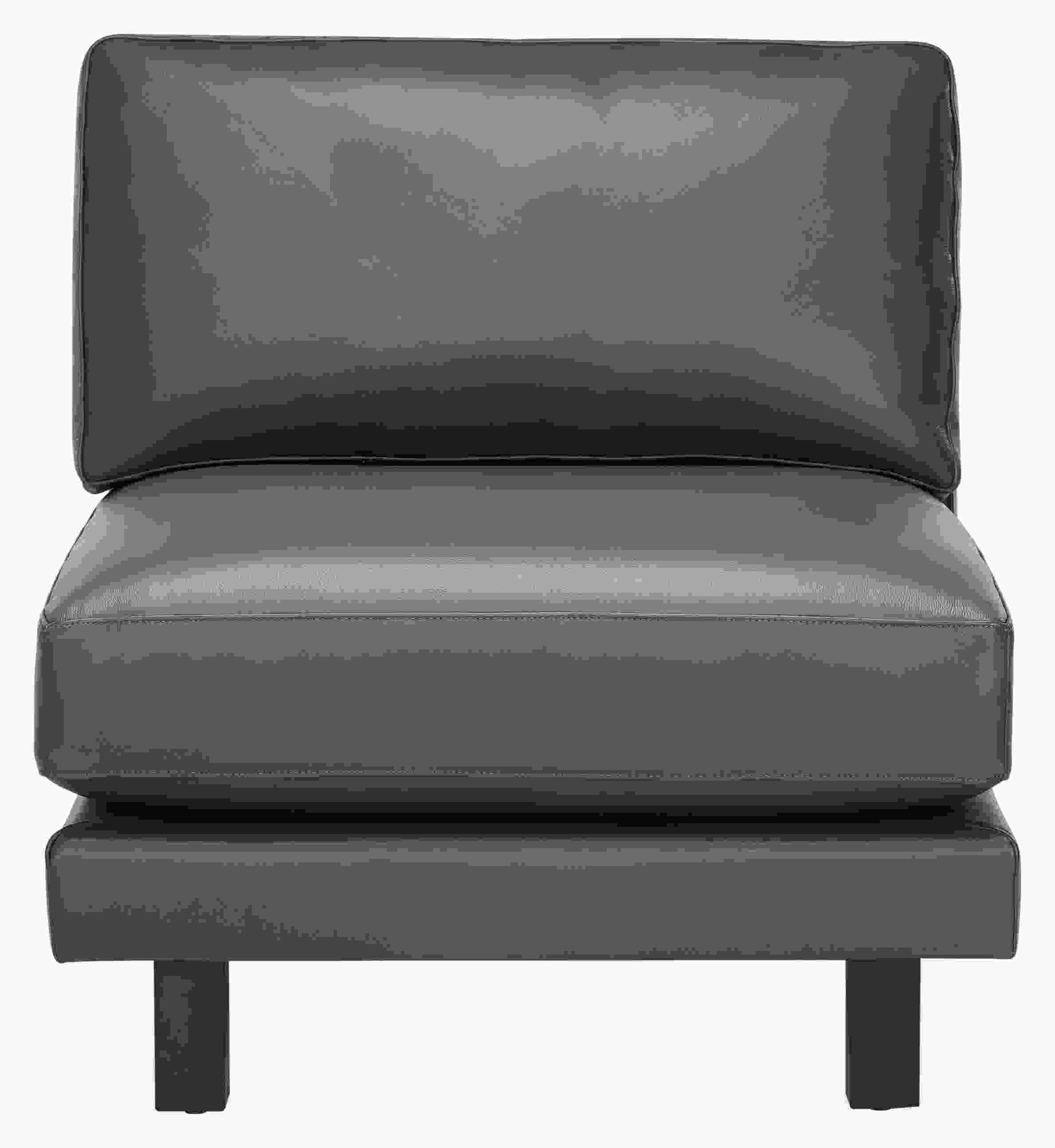 Front view of Cade Armless Chair in Urbino Leather.
