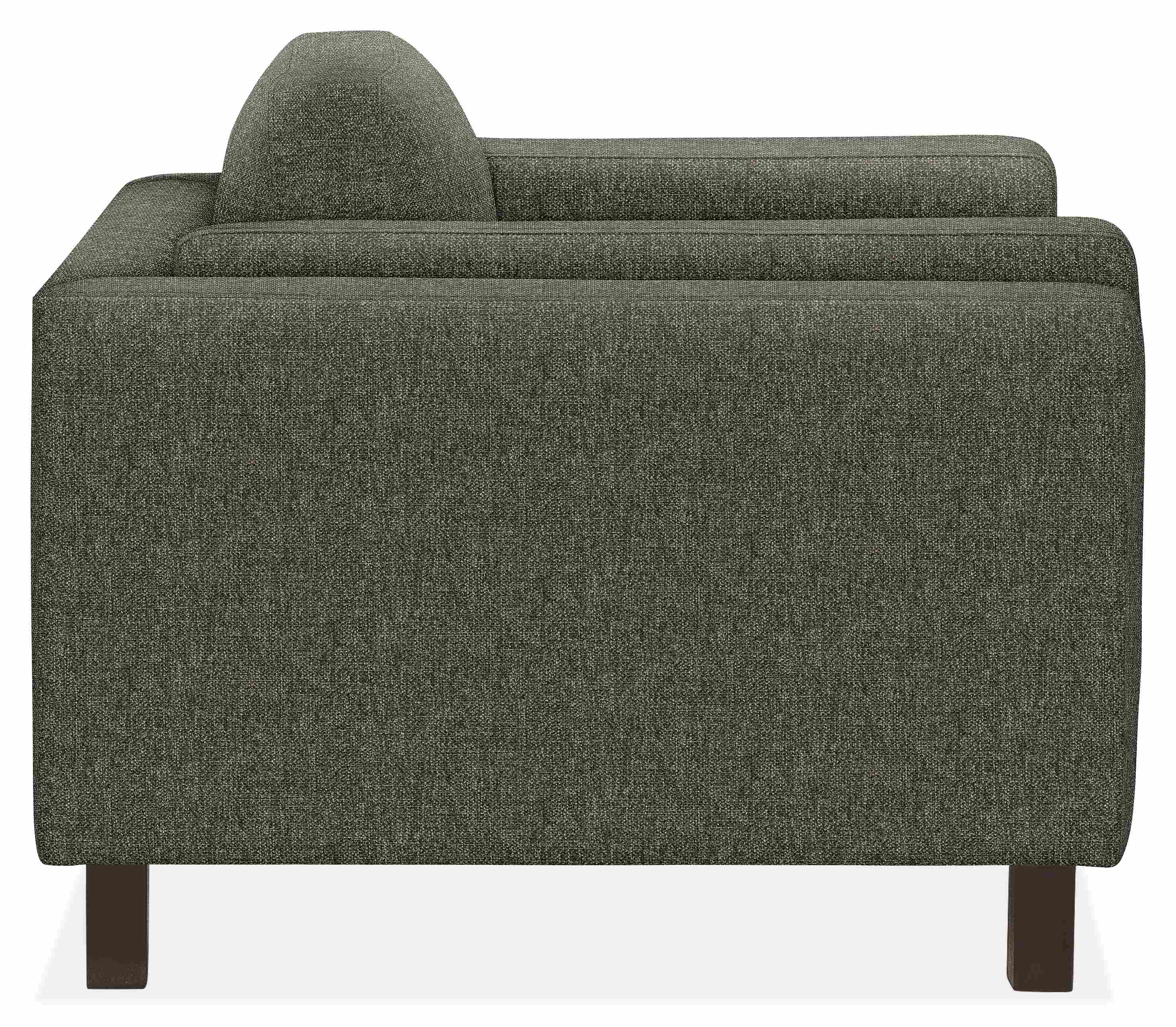 Side view of Cade Chair in Tepic Fabric.