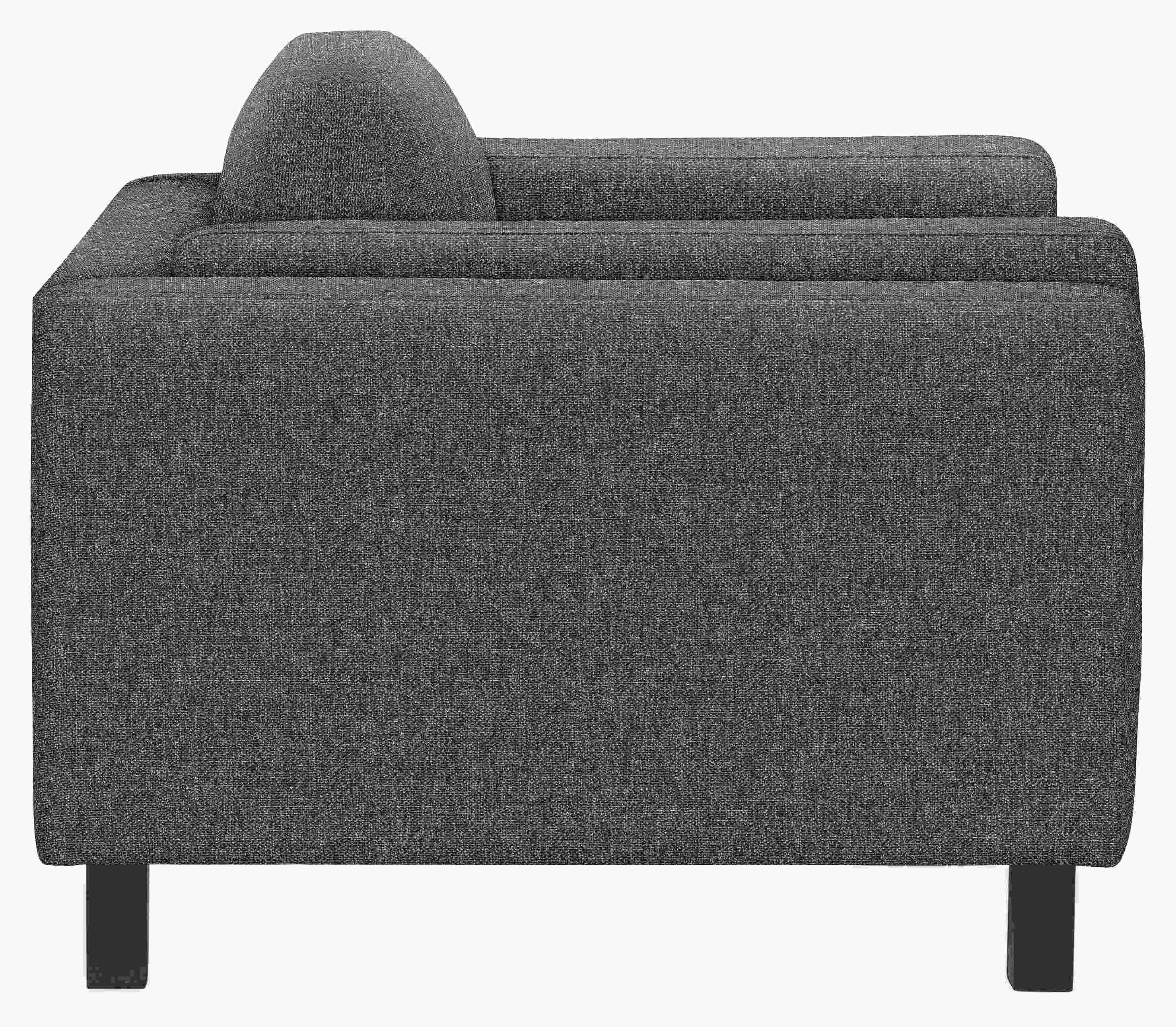 Side view of Cade Chair in Tepic Fabric.