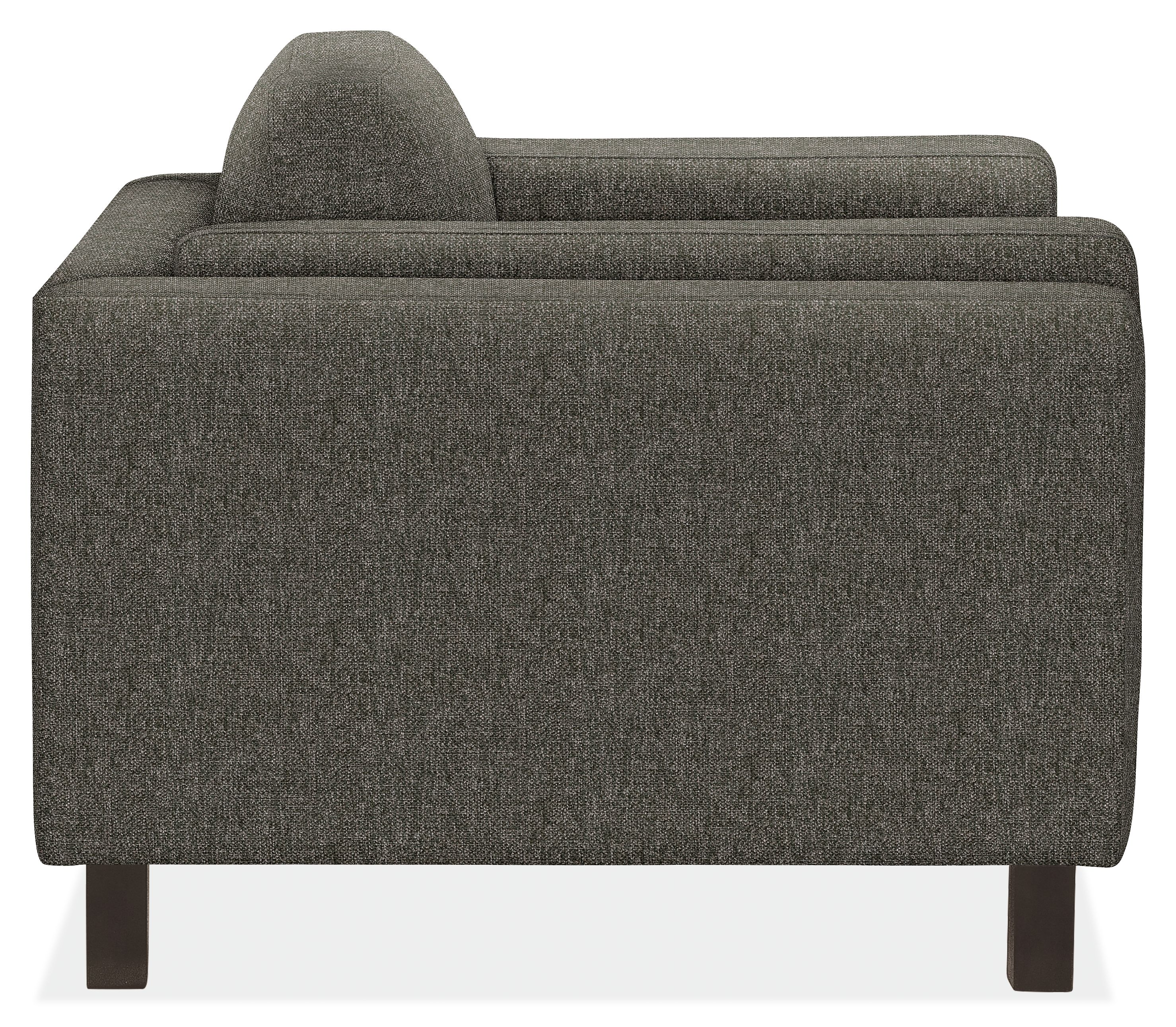 Side view of Cade Chair in Tepic Fabric.