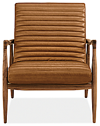 Front view of Callan Chair in Portofino Leather.