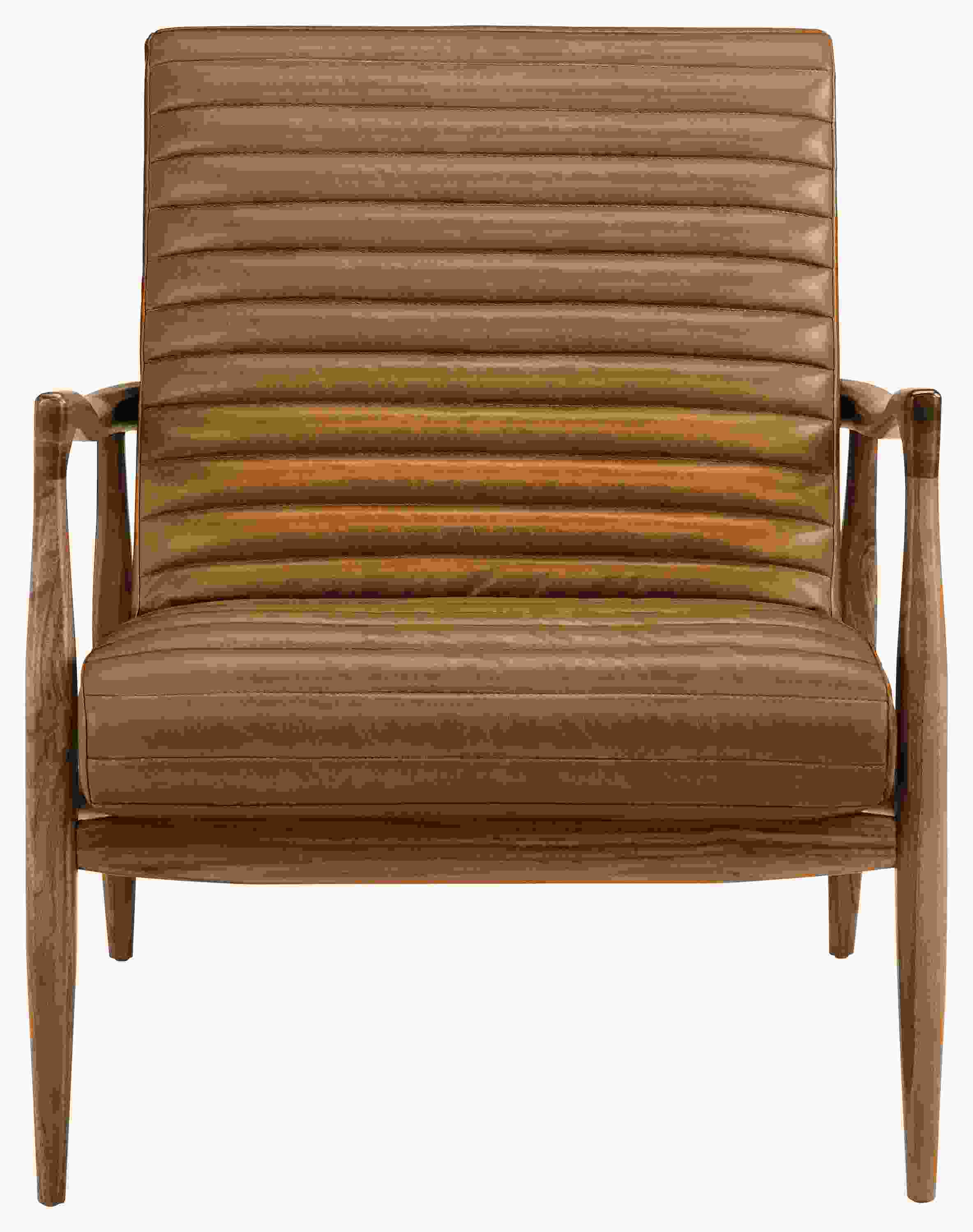 Front view of Callan Chair in Portofino Leather.