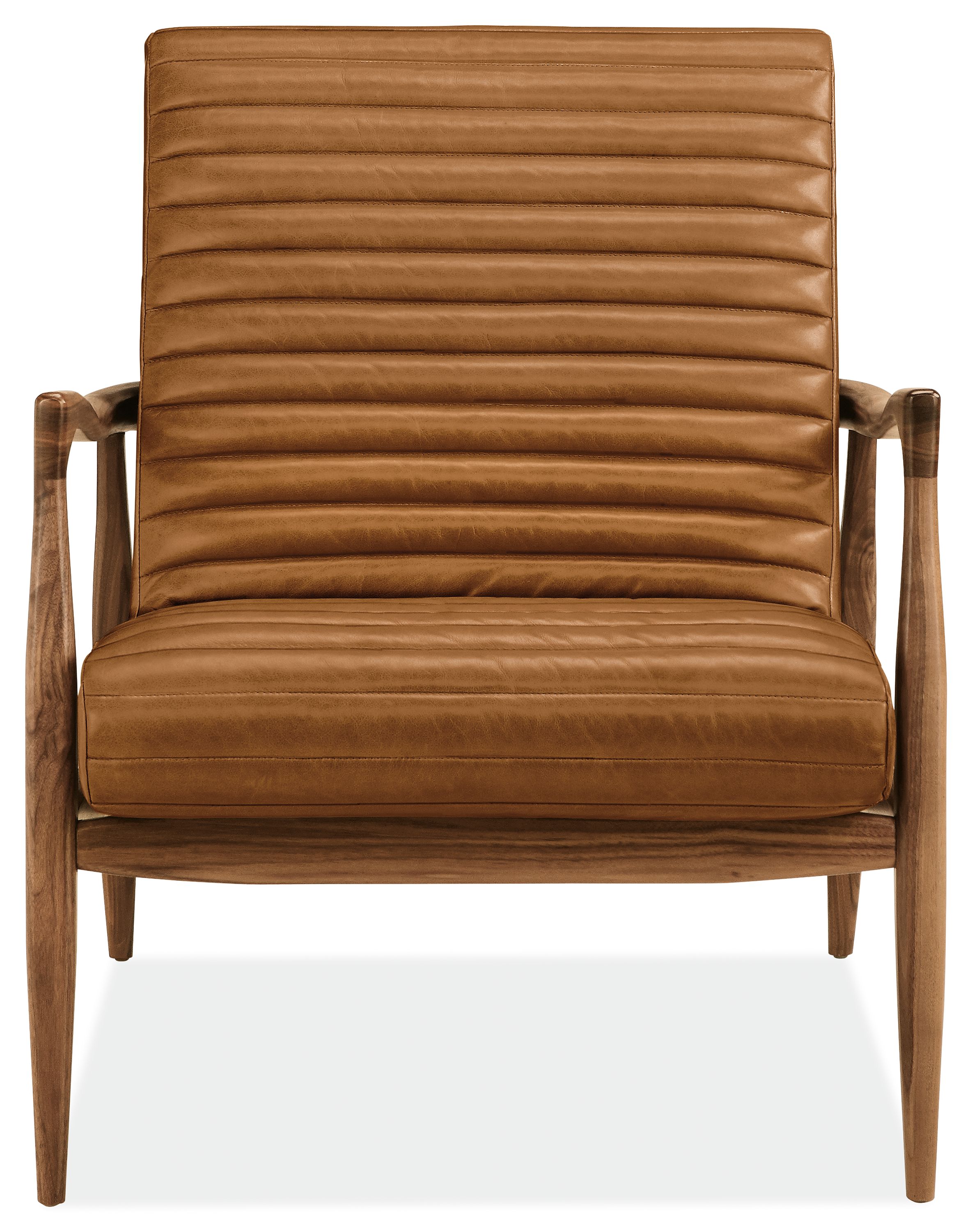 Front view of Callan Chair in Portofino Leather.