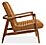 Side view of Callan Chair in Portofino Leather.