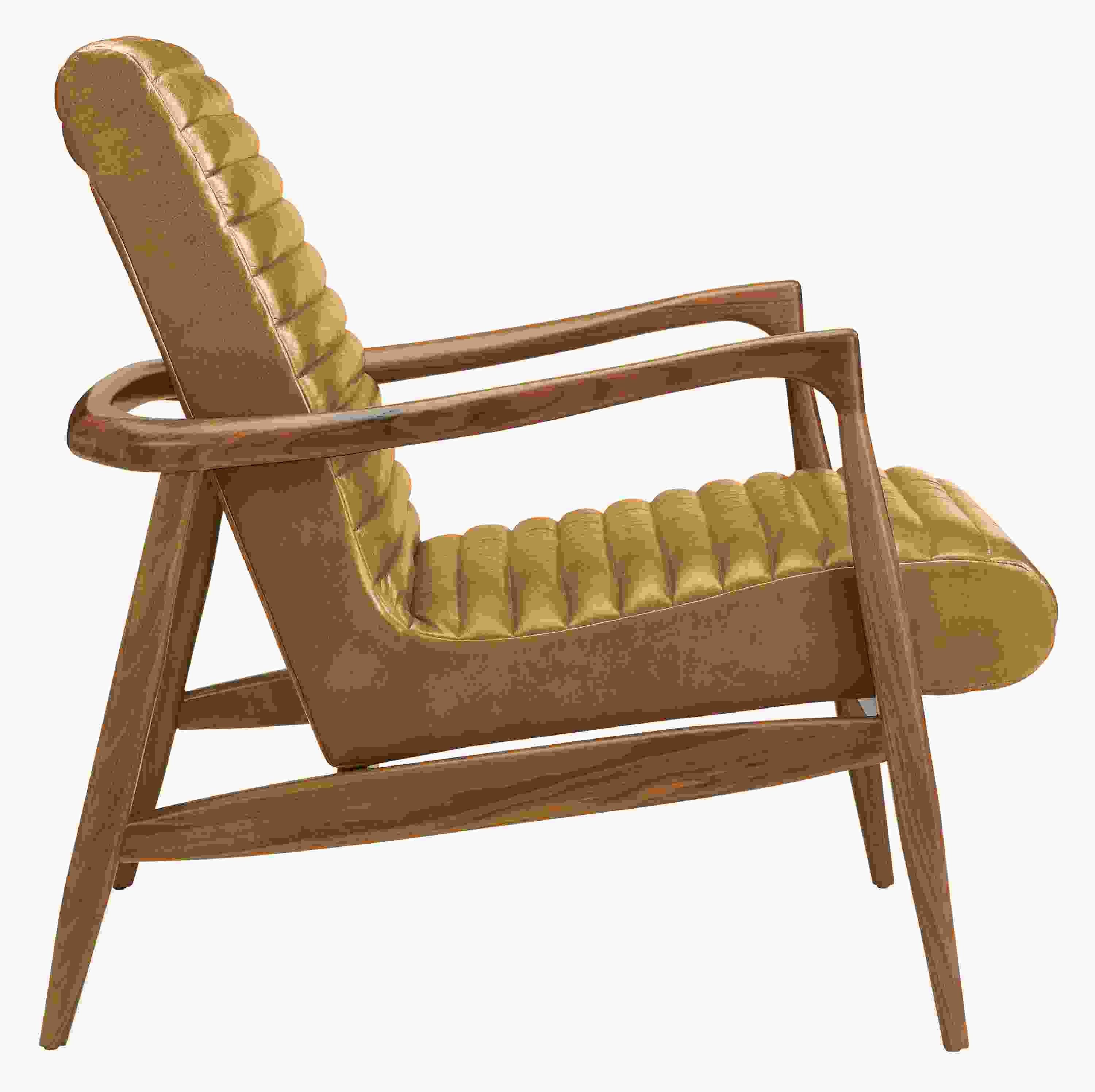 Side view of Callan Chair in Portofino Leather.