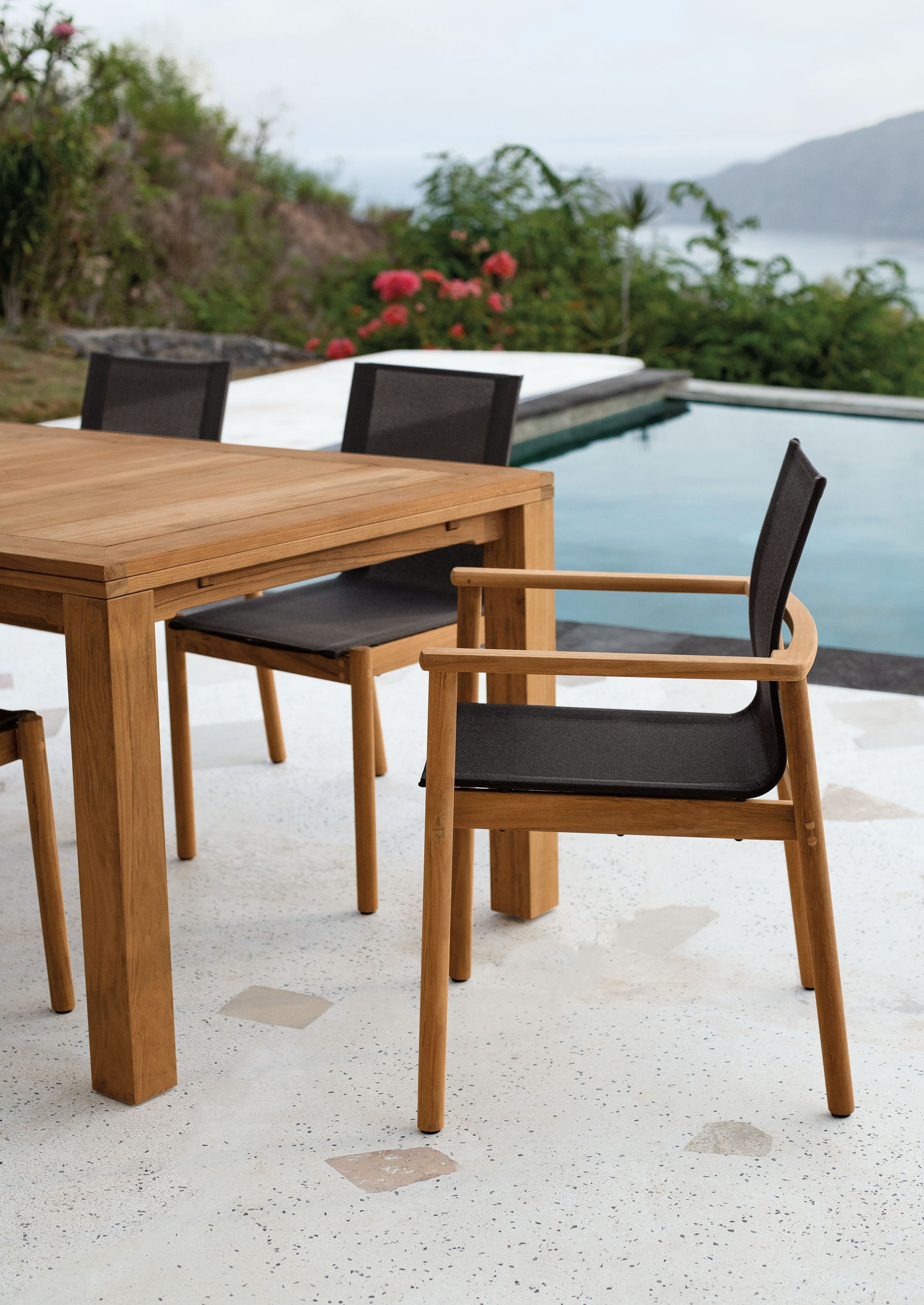 Arm chair and side chairs (3) in black