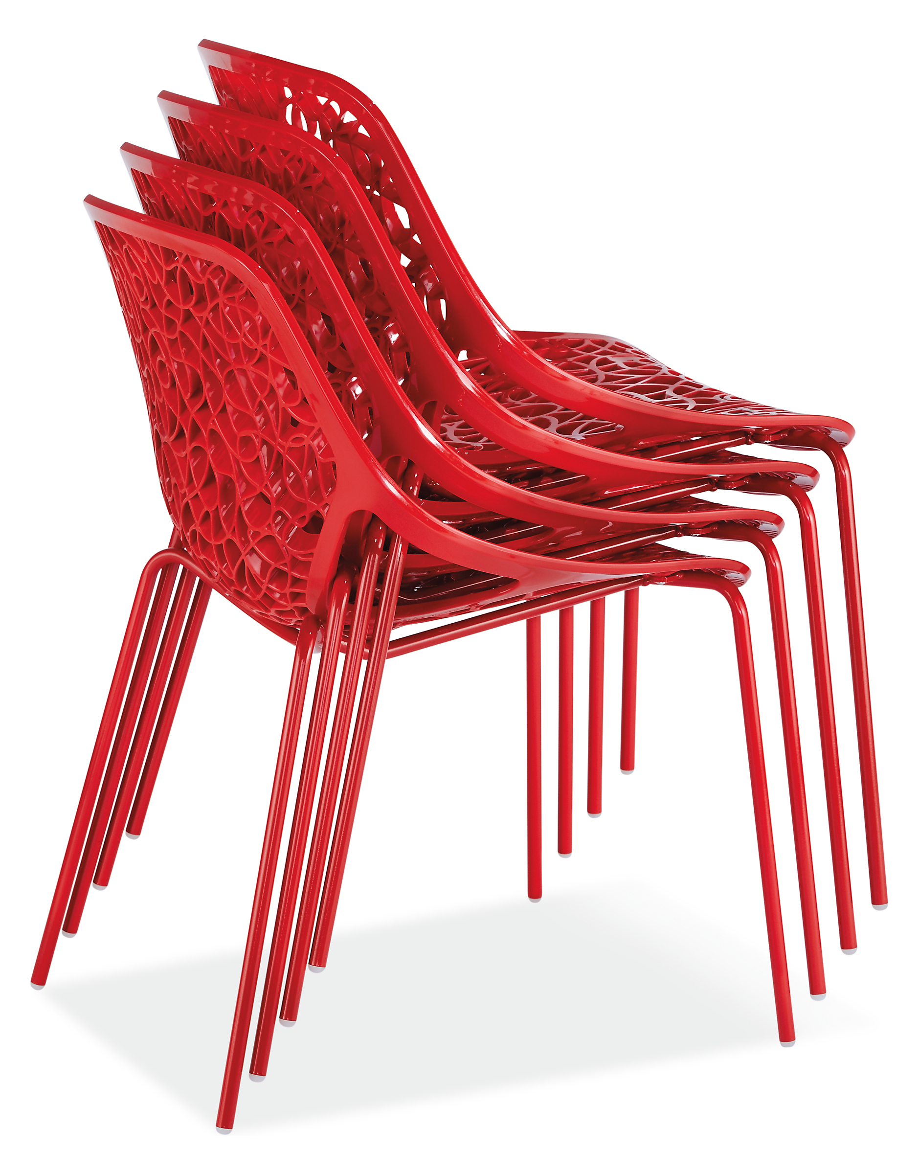 Stack of Caprice Side Chair in Red.