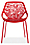 Front view of Caprice Side Chair in Red with Red Legs.