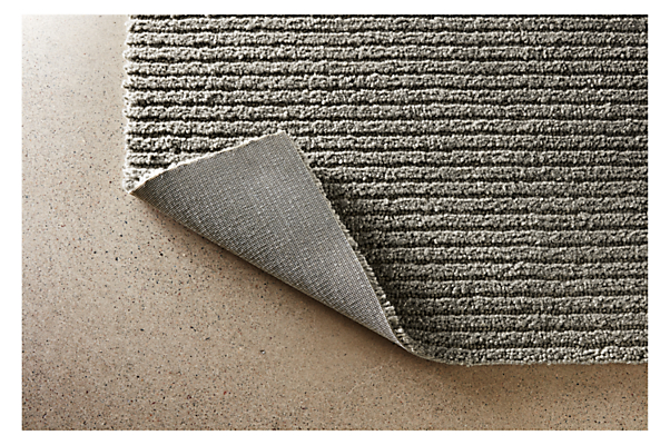 Detail of Arden Ribbed Rug in Grey.