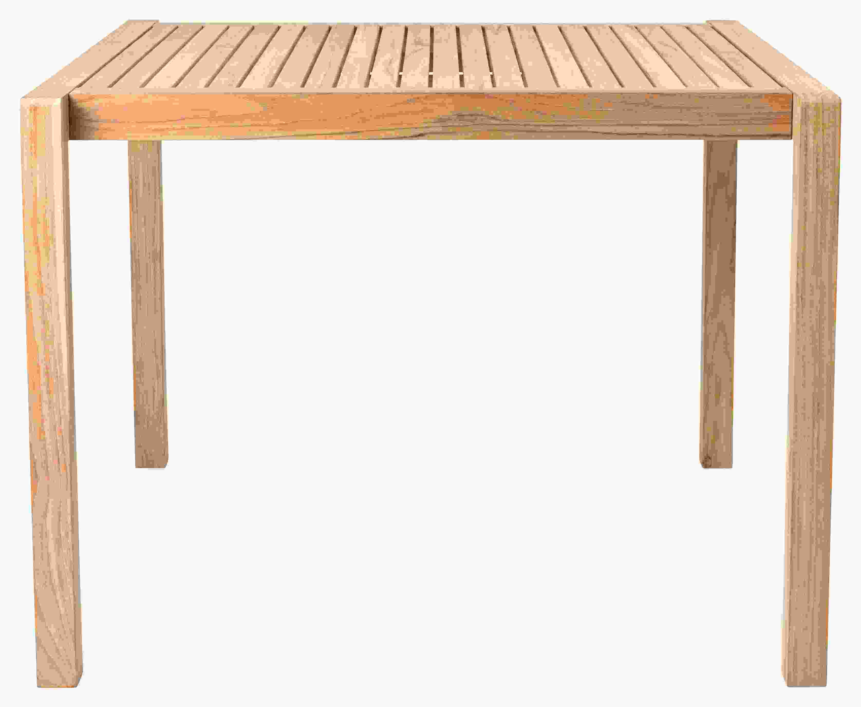 Front view of Carl Hansen Alfred Homann Outdoor 39w 39.5d 29h Table in Teak.