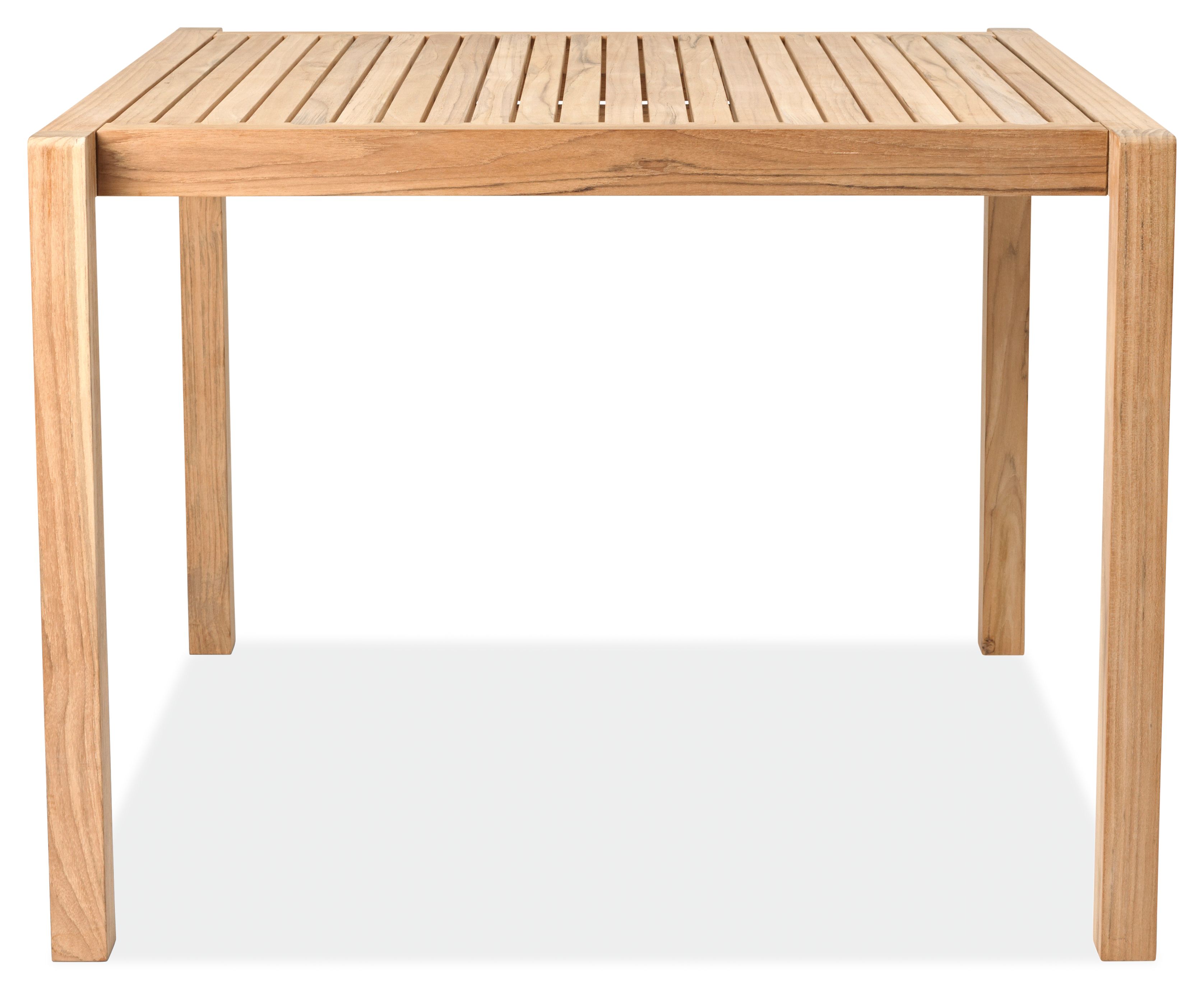 Front view of Carl Hansen Alfred Homann Outdoor 39w 39.5d 29h Table in Teak.