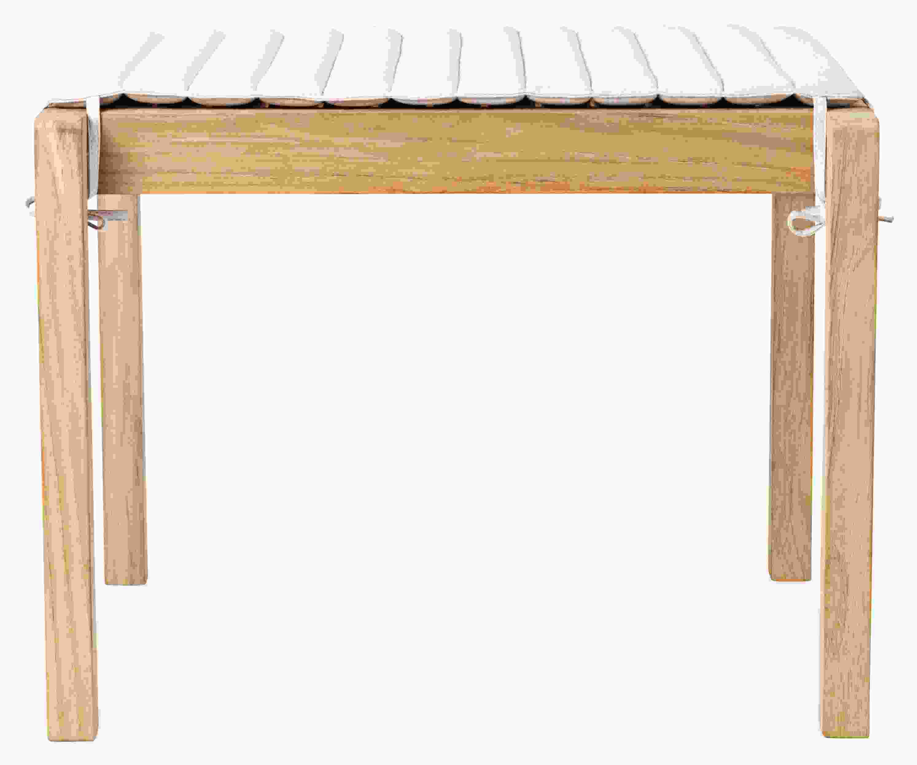 Front view of Carl Hansen Alfred Homann Outdoor Side Table with Cushion Agroa Life Oat.